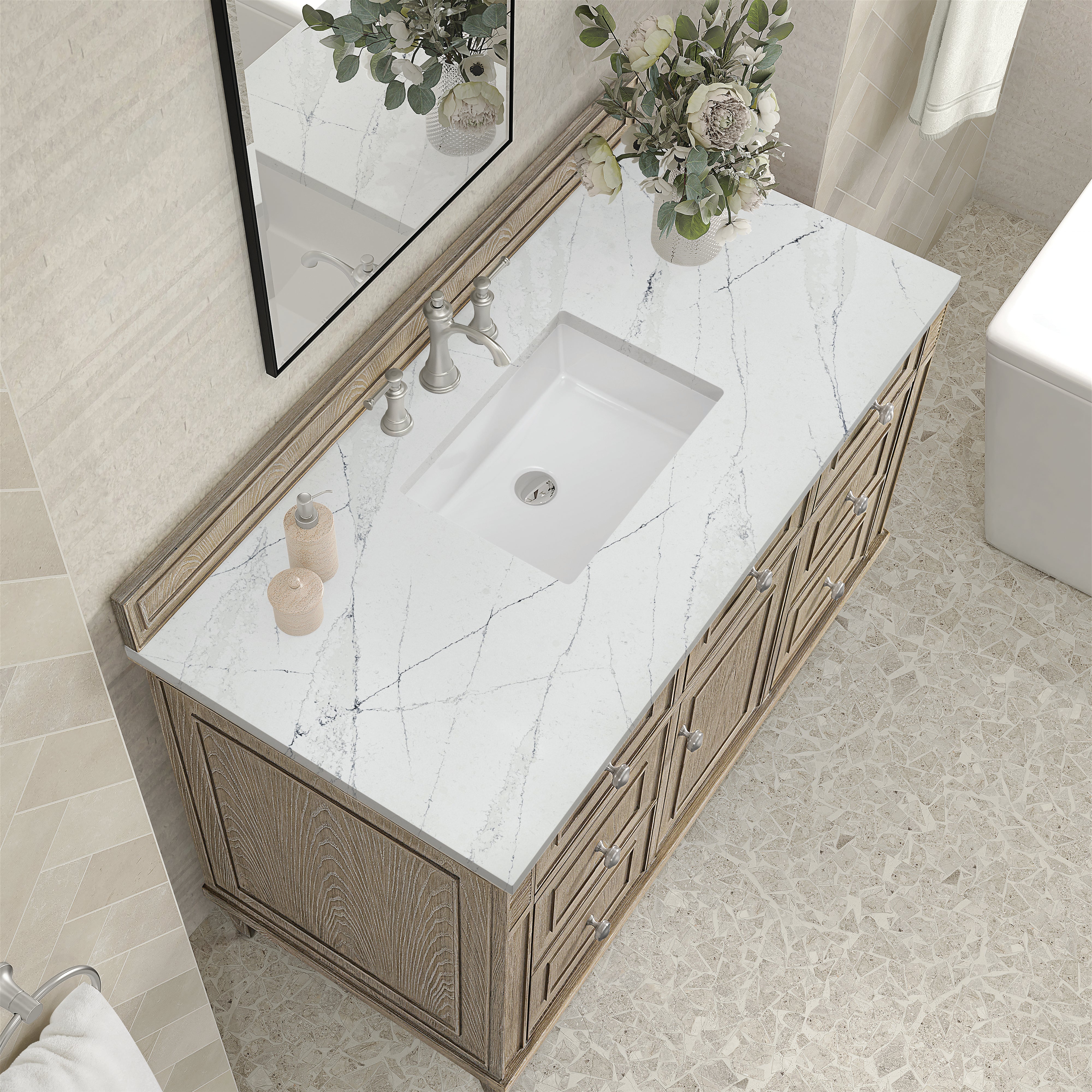 Whitewashed Oak / Ethereal Noctis - 3 Faucet Holes