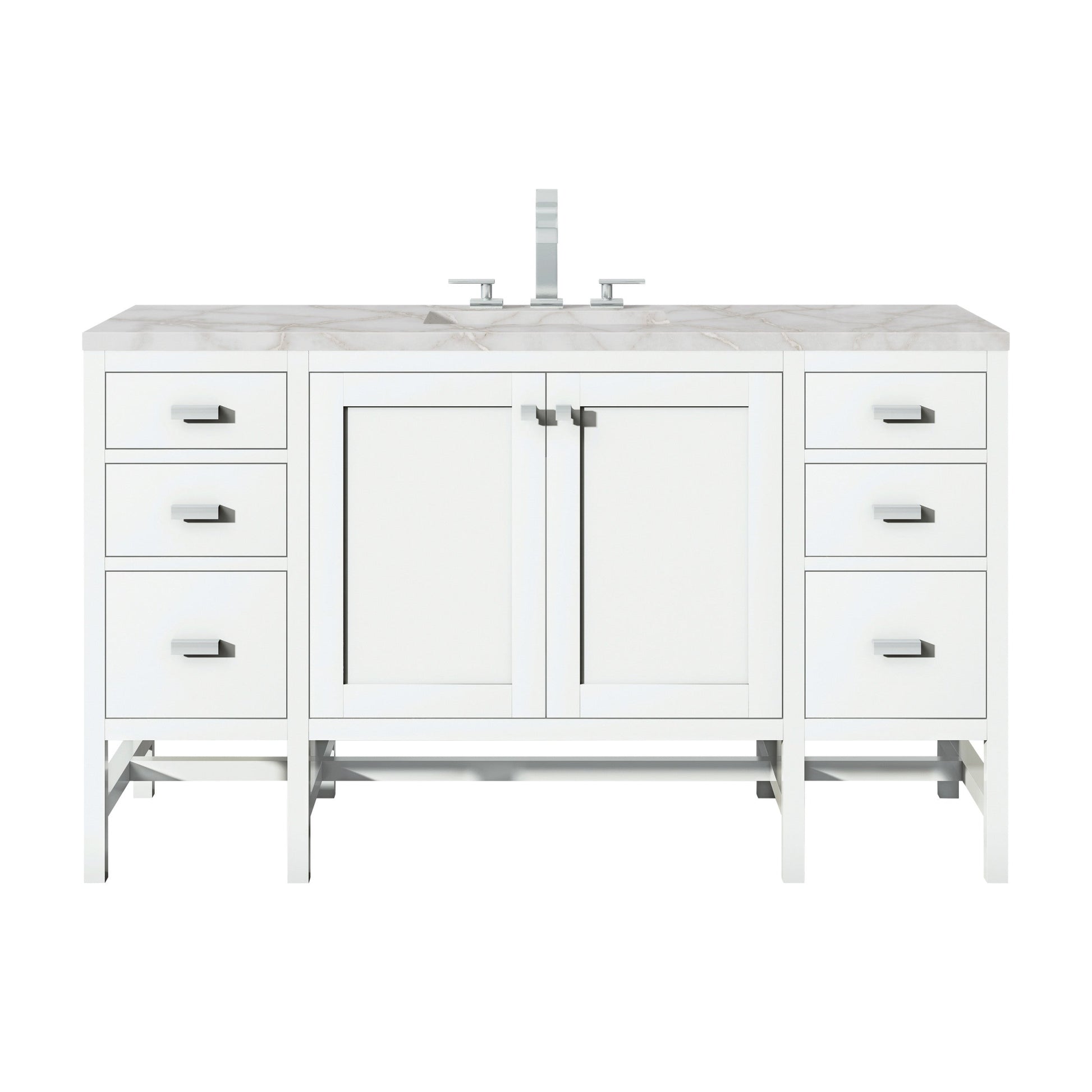Glossy White / Victorian Silver - 3 Faucet Holes