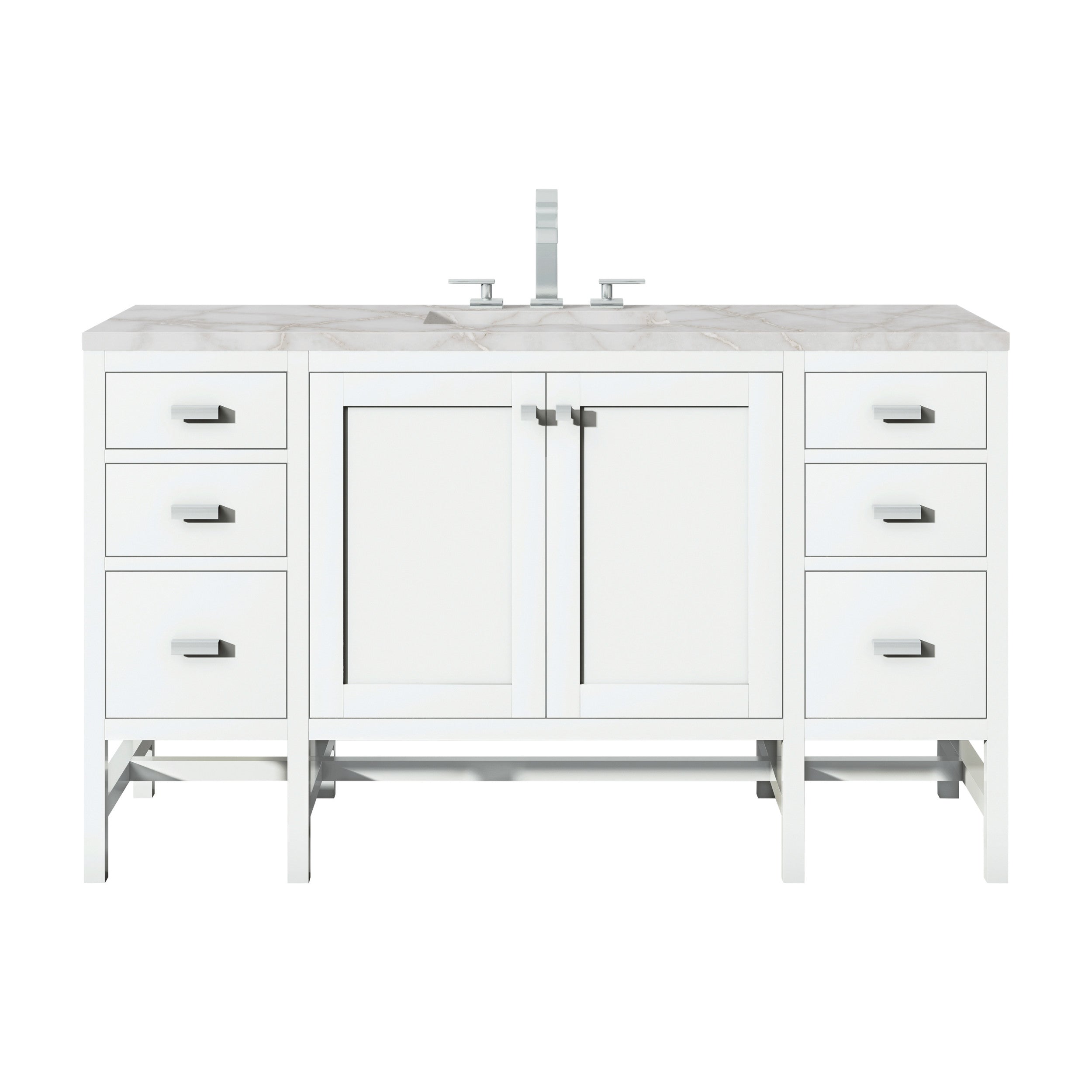 Glossy White / Victorian Silver - 3 Faucet Holes