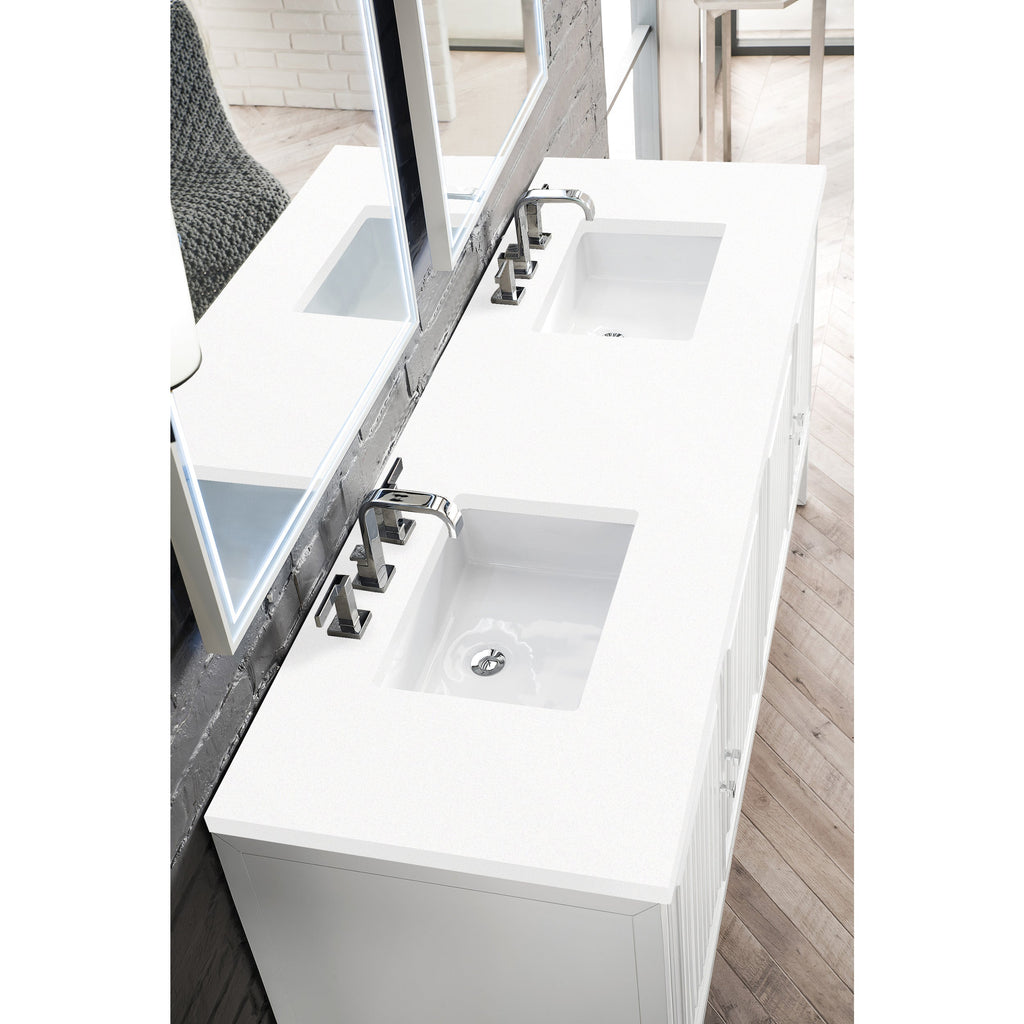 Glossy White / White Zeus - 3 Faucet Holes