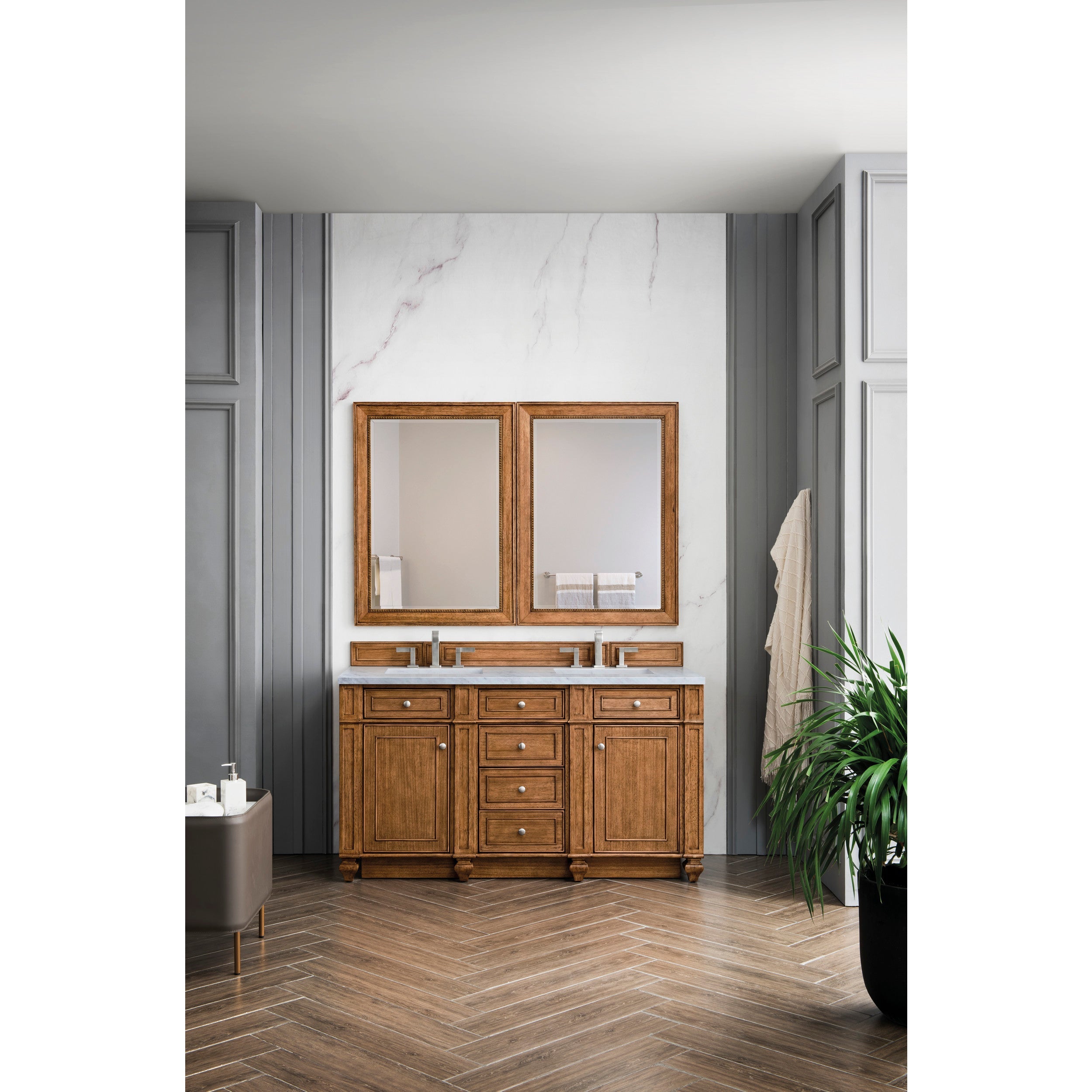 Saddle Brown / Eternal Jasmine Pearl - 3 Faucet Holes