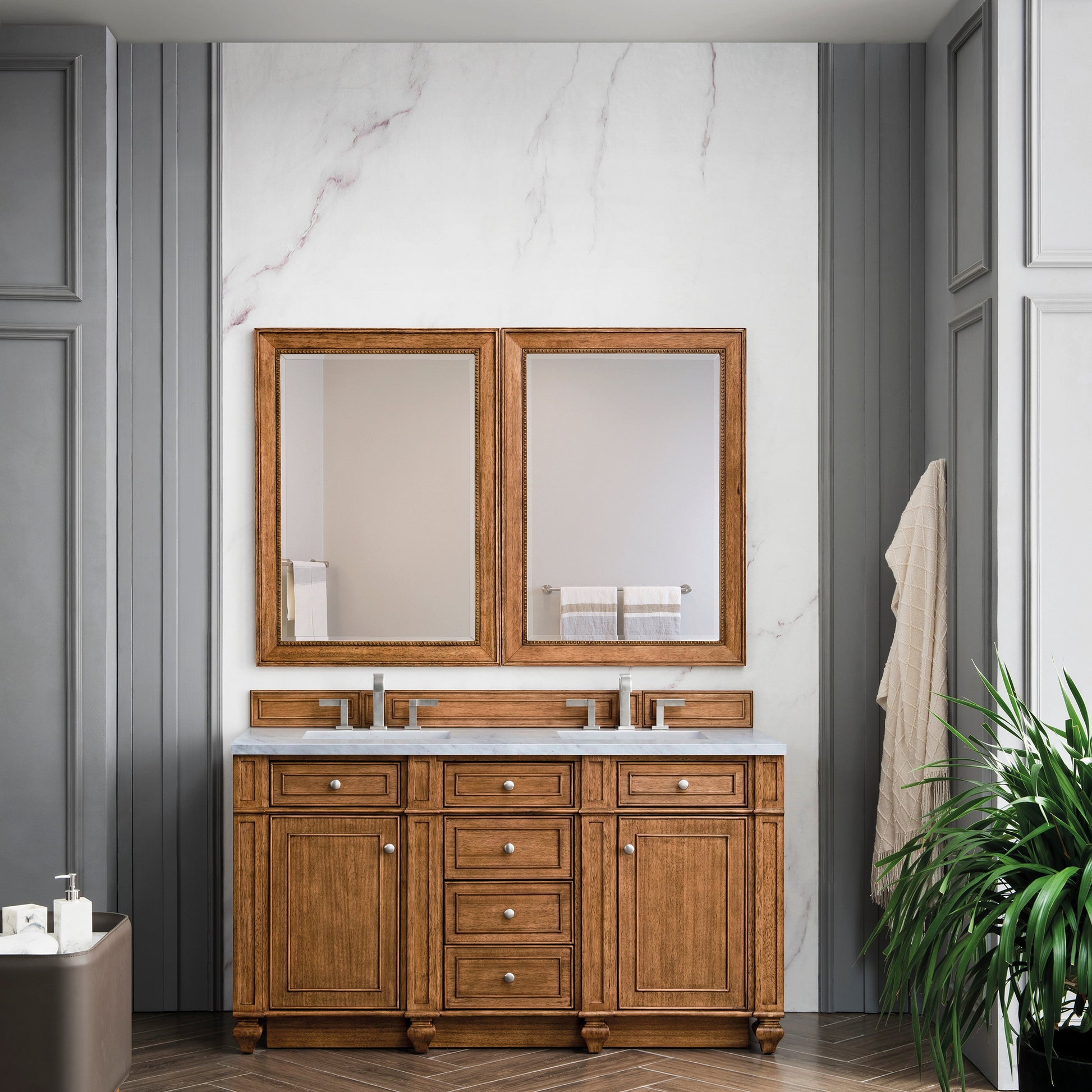 Saddle Brown / Eternal Jasmine Pearl - 3 Faucet Holes