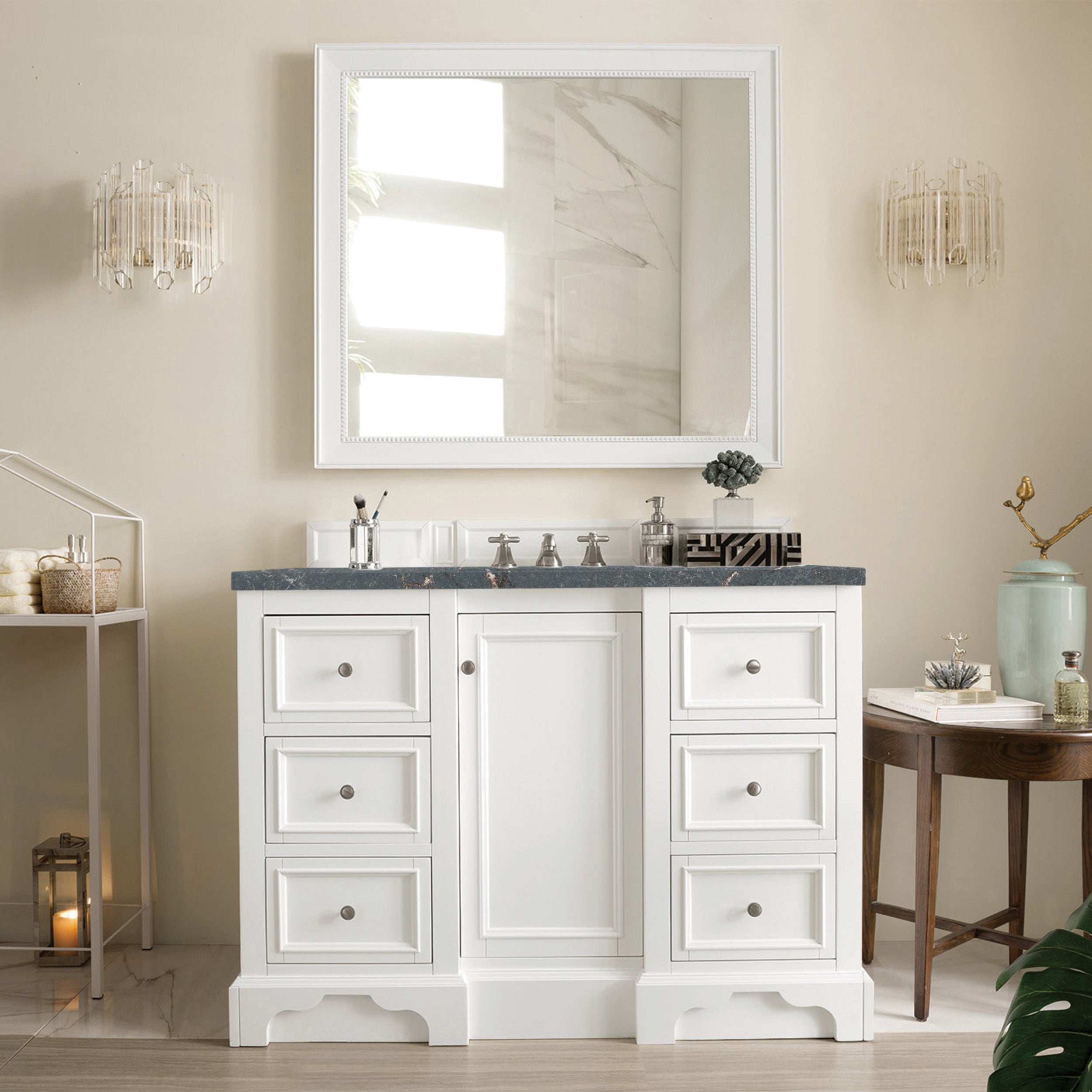 Bright White / Parisien Bleu - 3 Faucet Holes