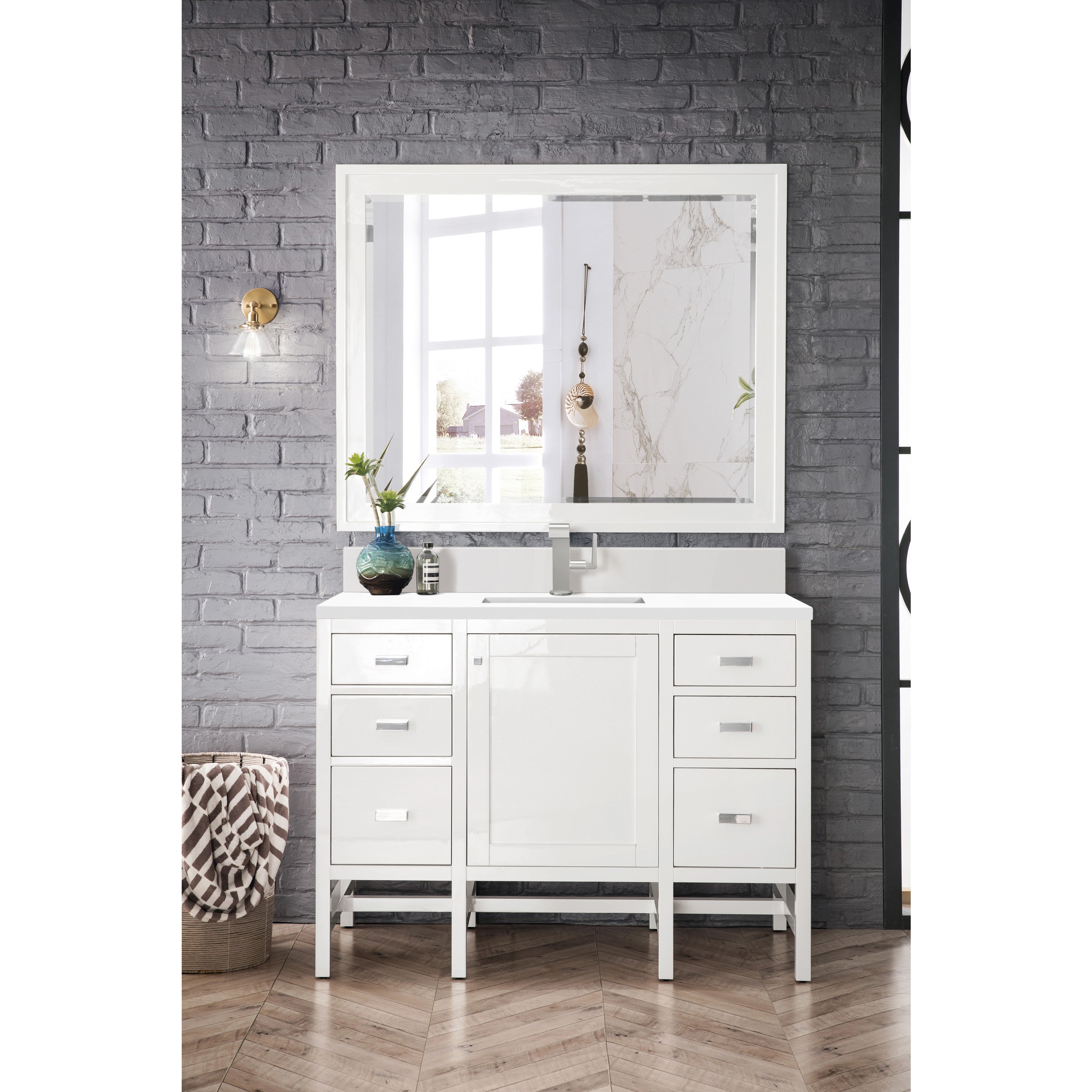 Glossy White / White Zeus - 1 Faucet Hole