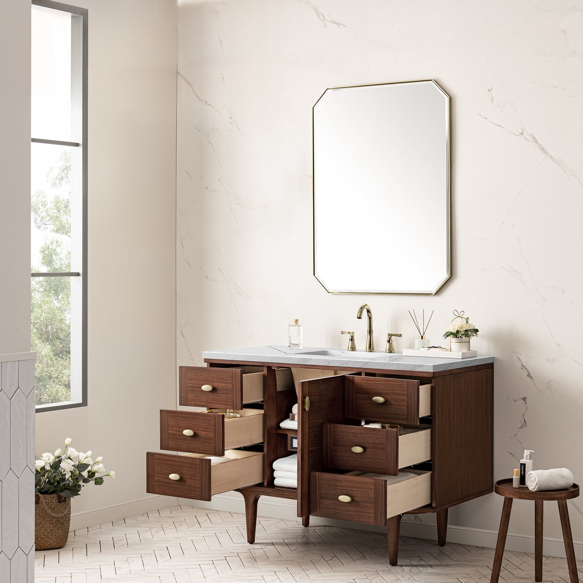 Mid-Century Walnut / Ethereal Noctis - 3 Faucet Holes