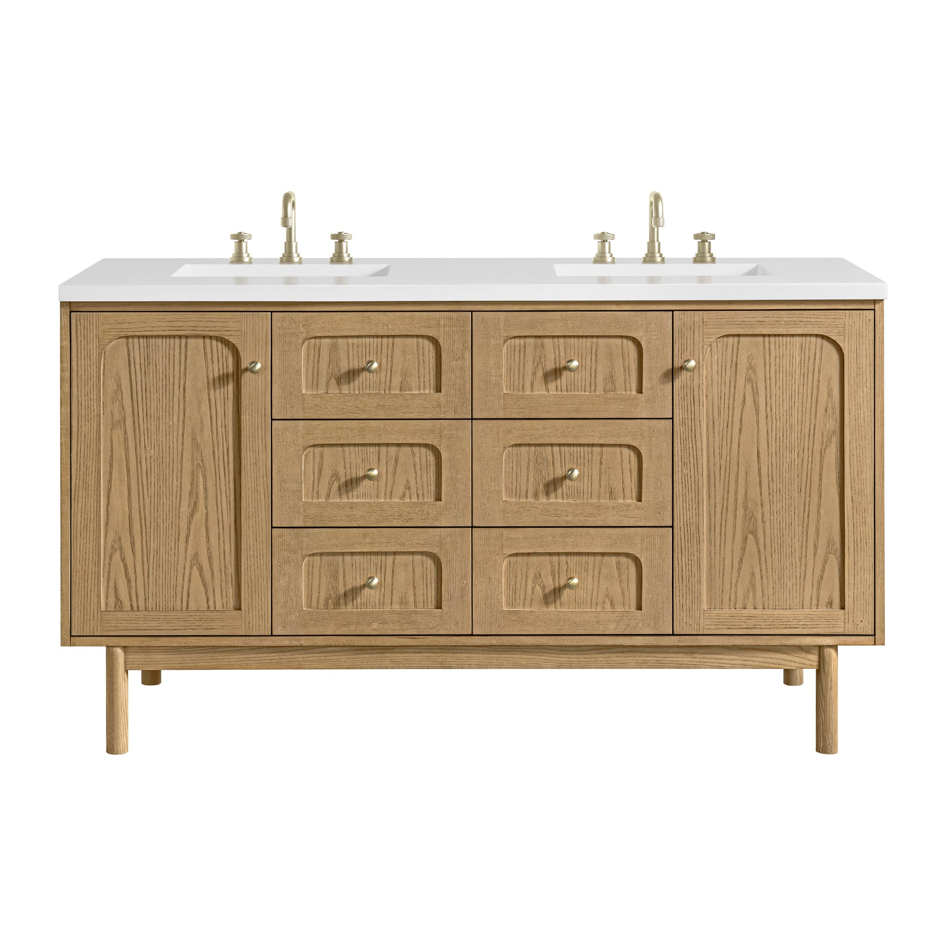 Light Natural Oak / White Zeus - 3 Faucet Holes
