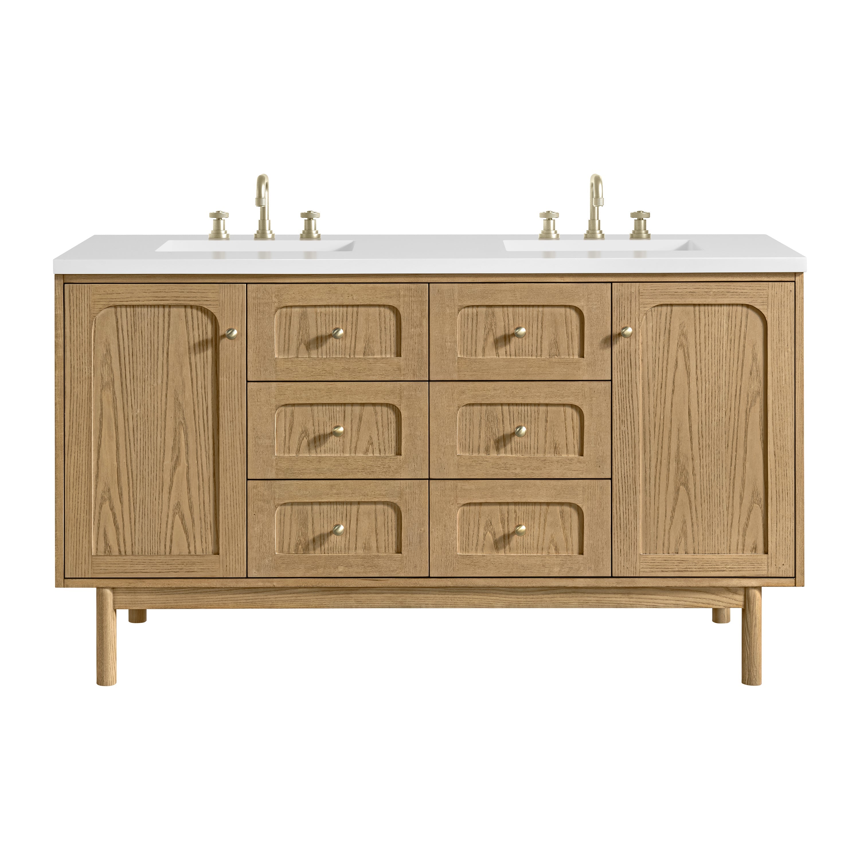 Light Natural Oak / White Zeus - 3 Faucet Holes