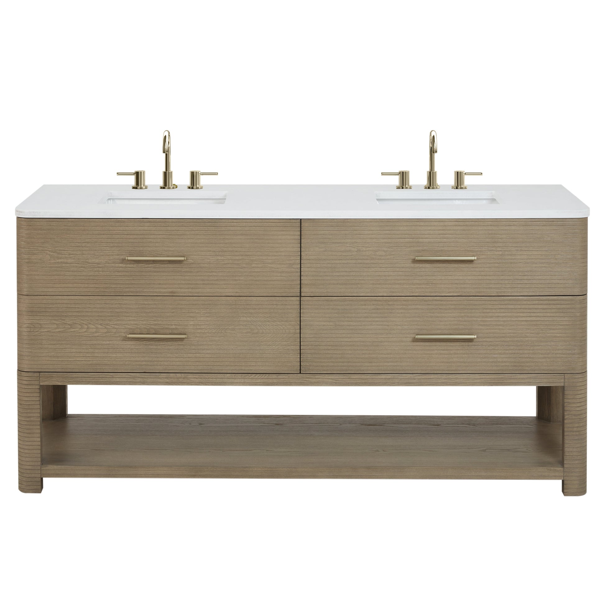 Pebble Oak / White Zeus - 3 Faucet Holes