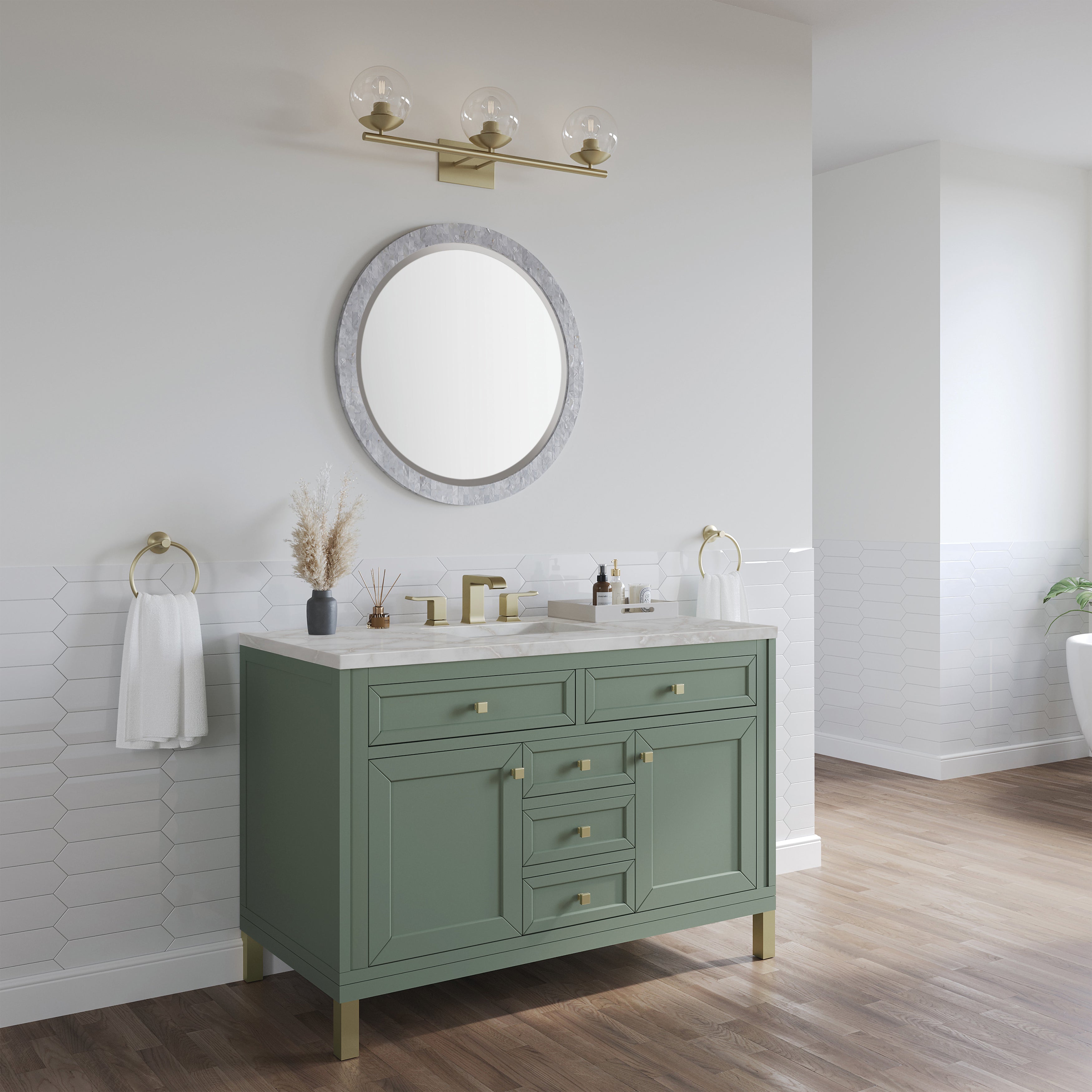 Smokey Celadon / Victorian Silver - 3 Faucet Holes