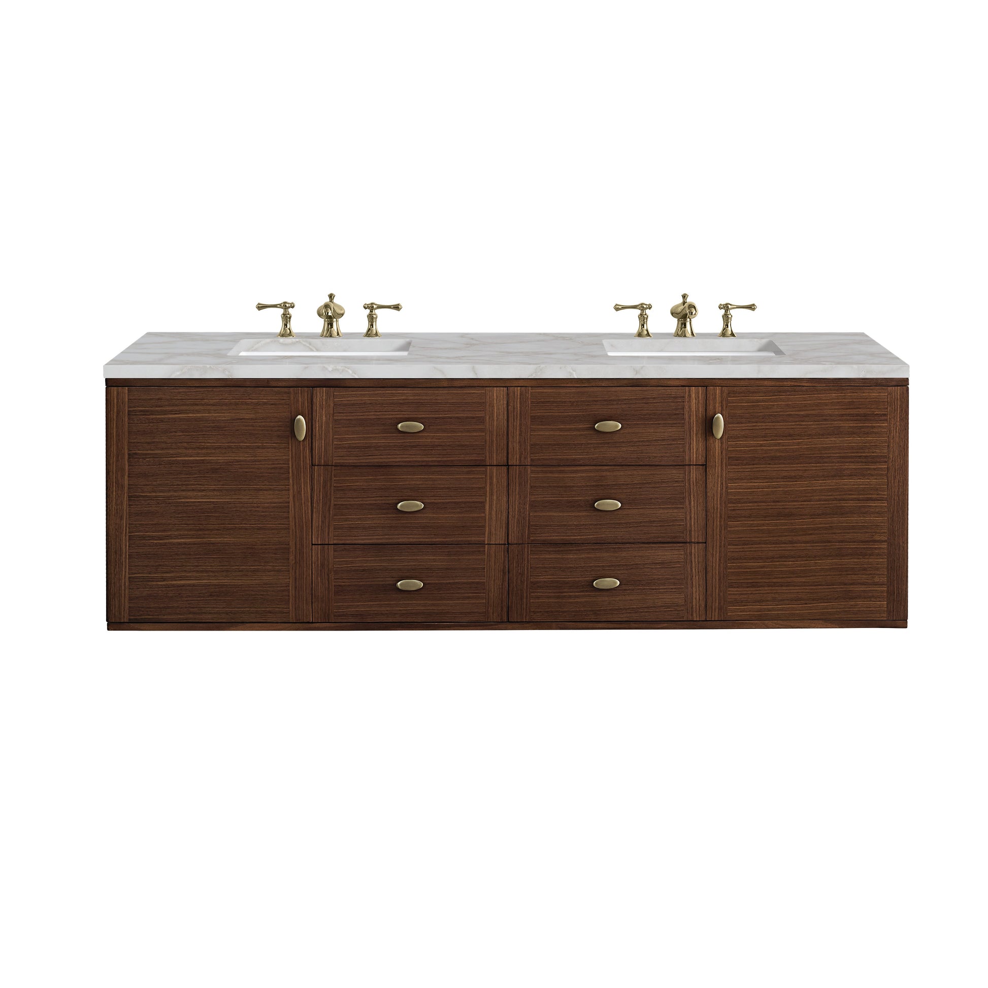 Mid-Century Walnut / Victorian Silver - 3 Faucet Holes