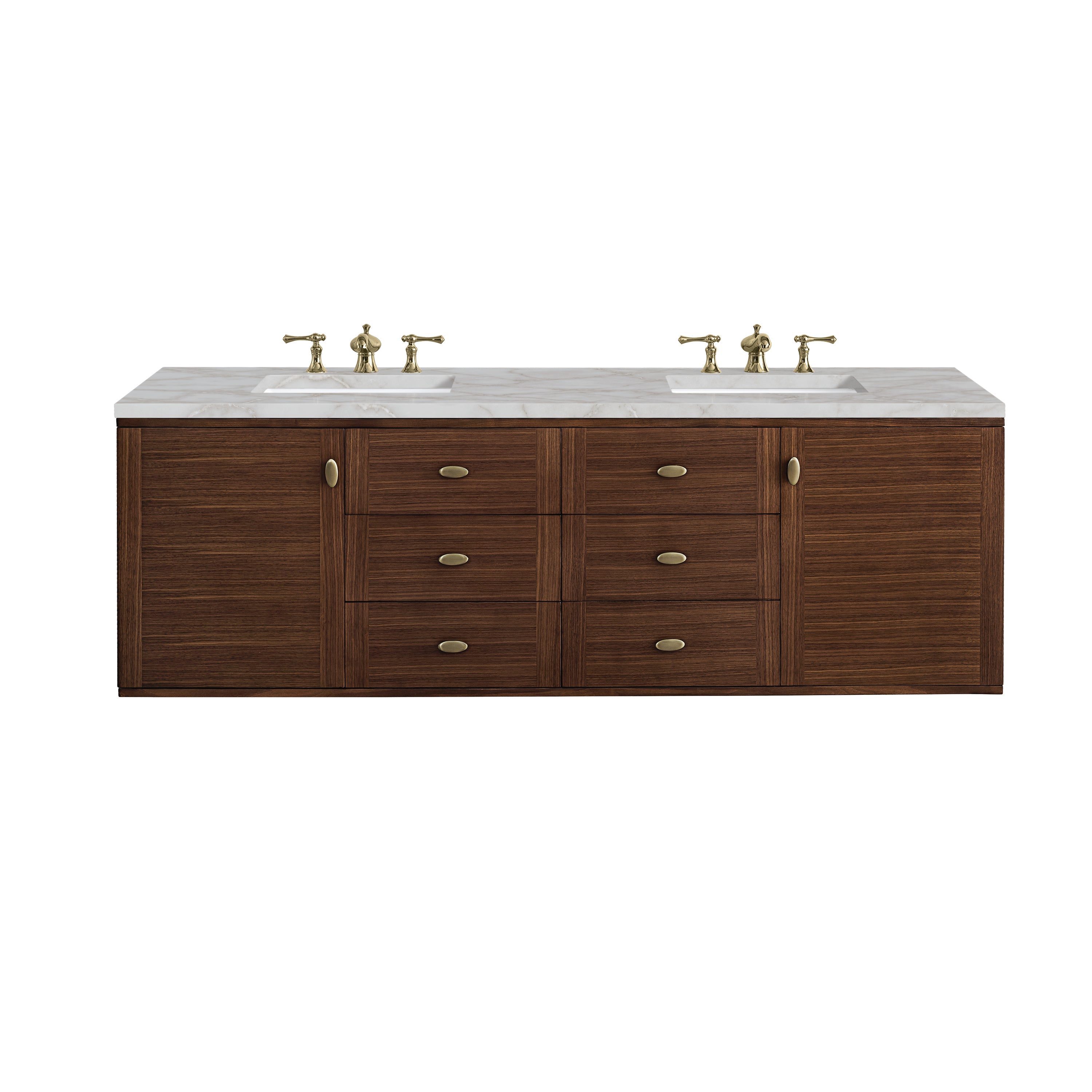 Mid-Century Walnut / Victorian Silver - 3 Faucet Holes