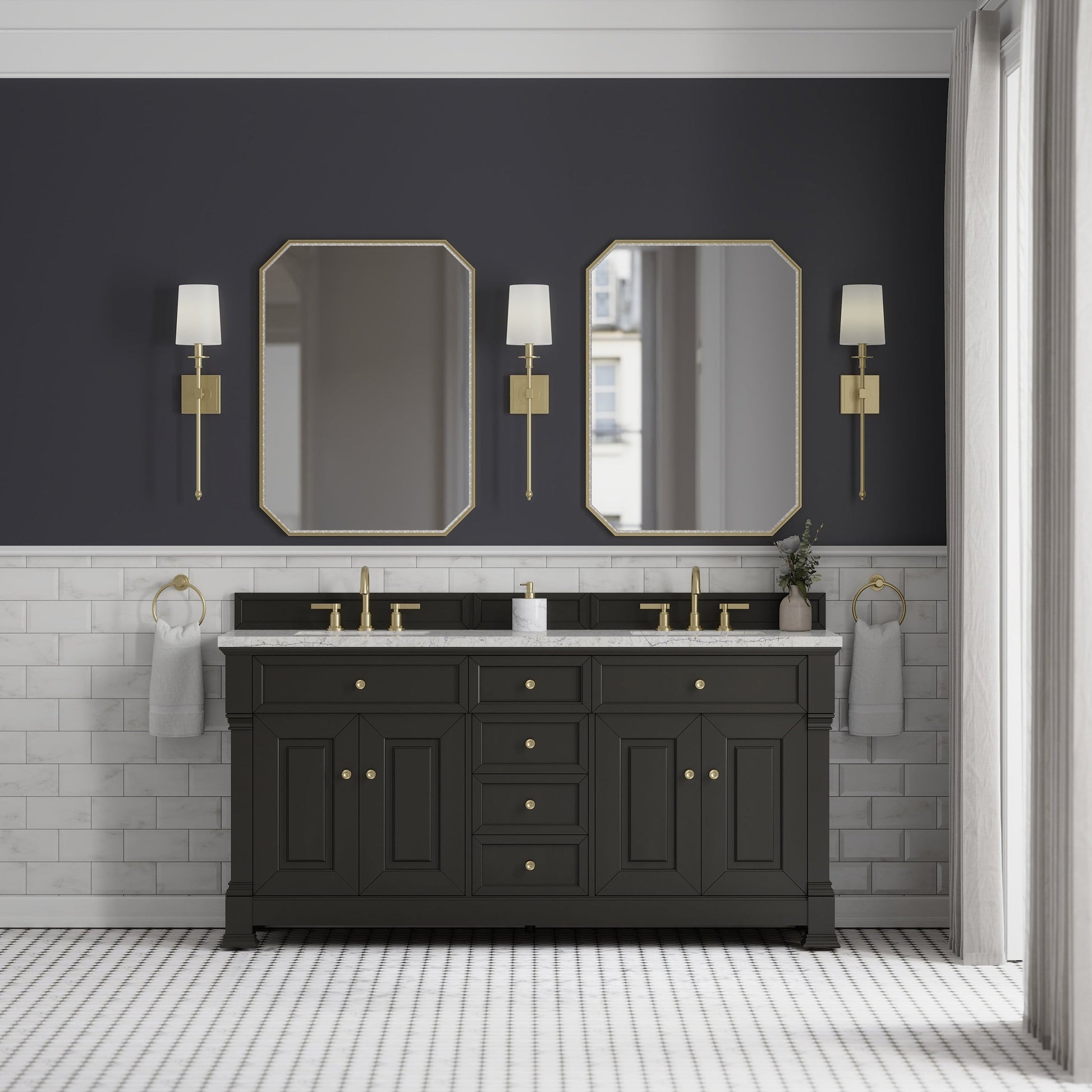 Black Onyx / Eternal Jasmine Pearl - 3 Faucet Holes
