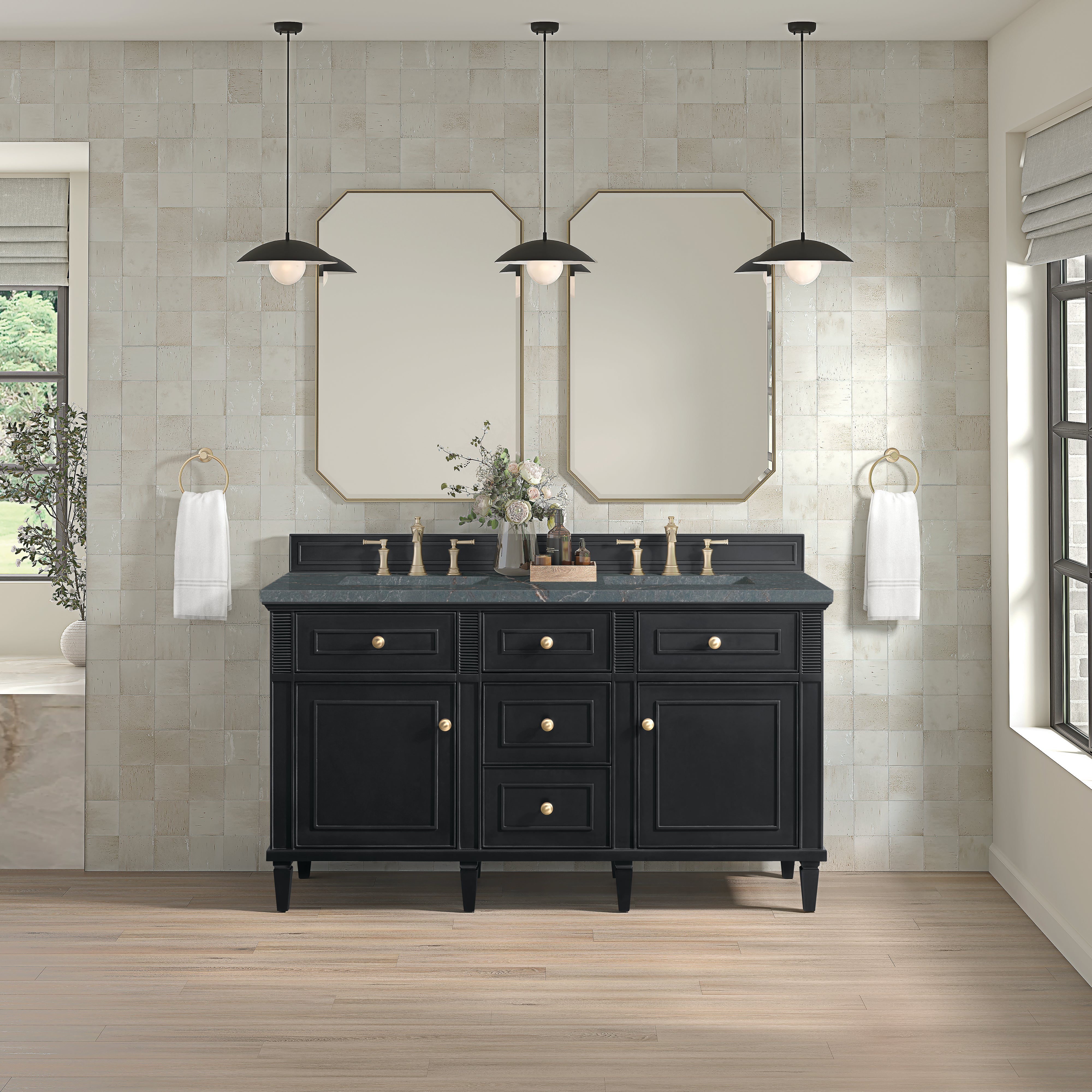 Black Onyx / Parisien Bleu - 3 Faucet Holes