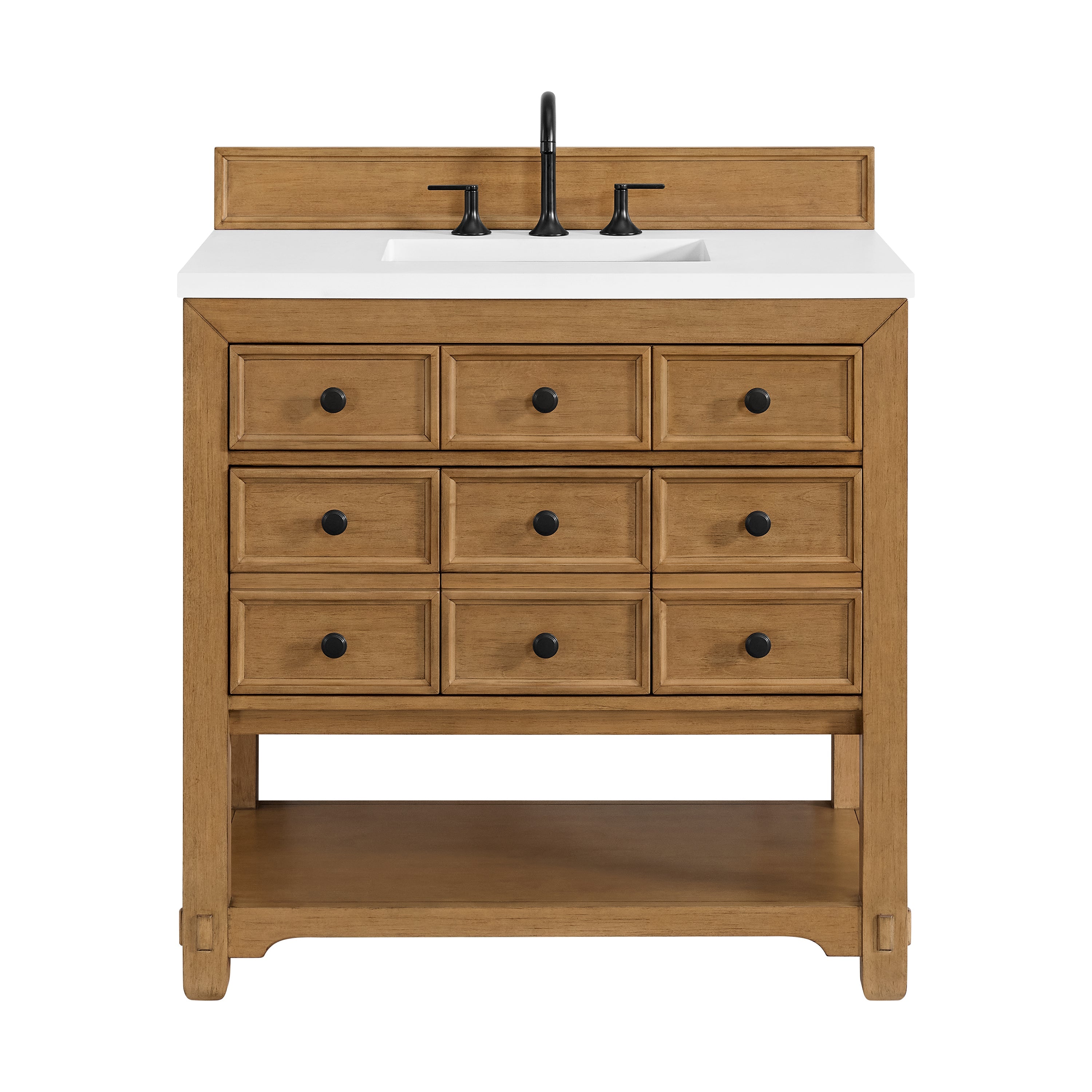 Light Natural Oak / White Zeus - 3 Faucet Holes
