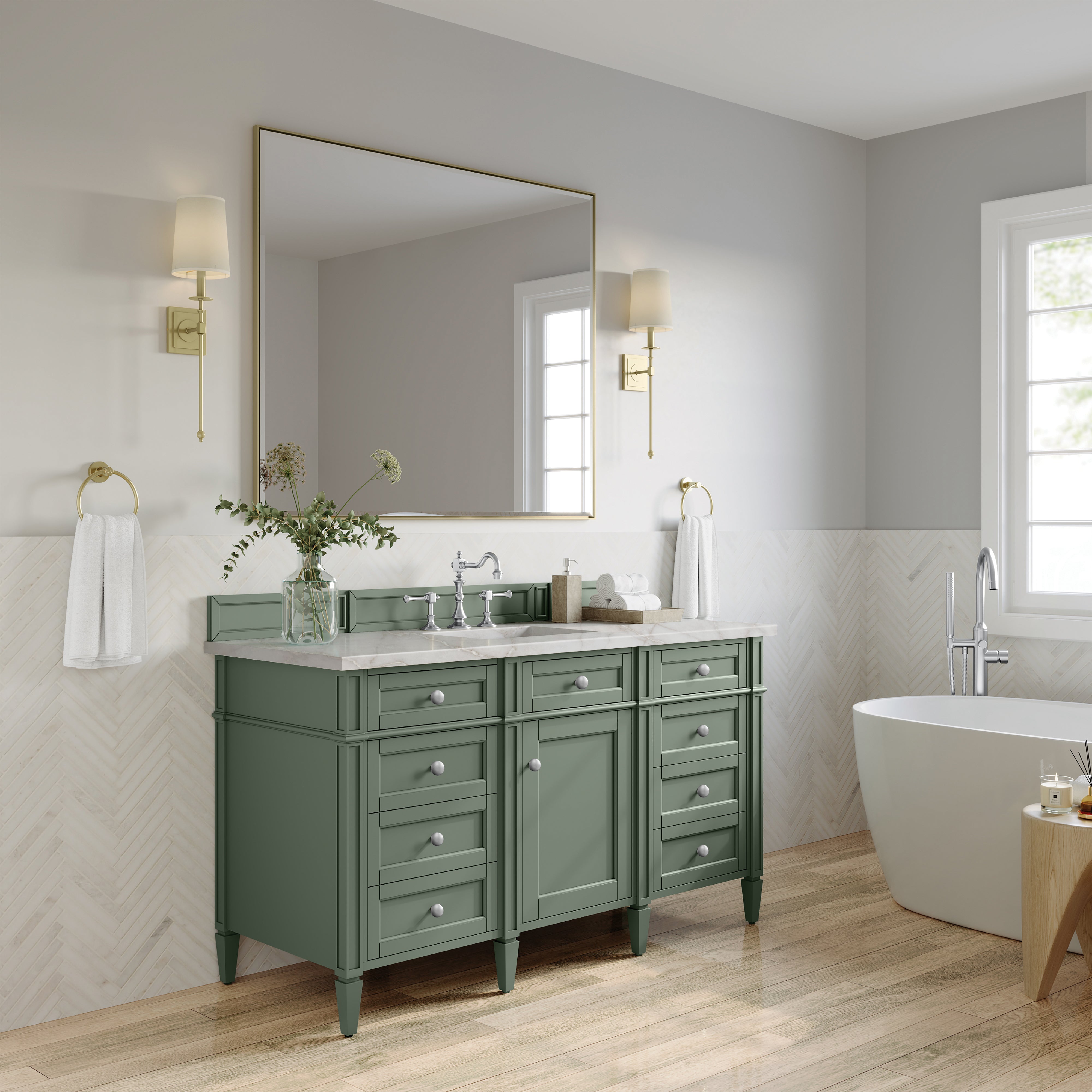 Smokey Celadon / Victorian Silver - 3 Faucet Holes