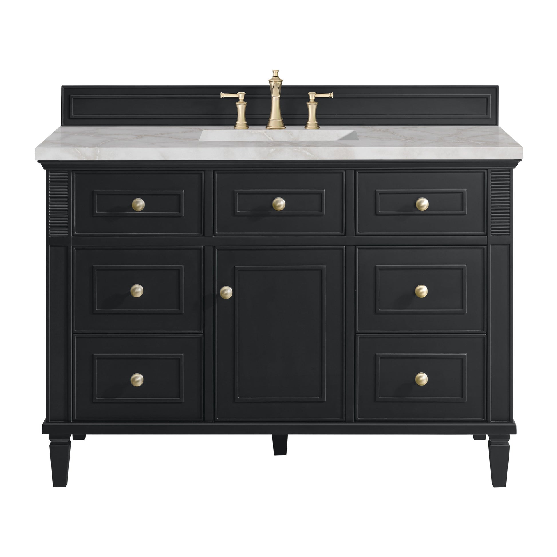 Black Onyx / Victorian Silver - 3 Faucet Holes