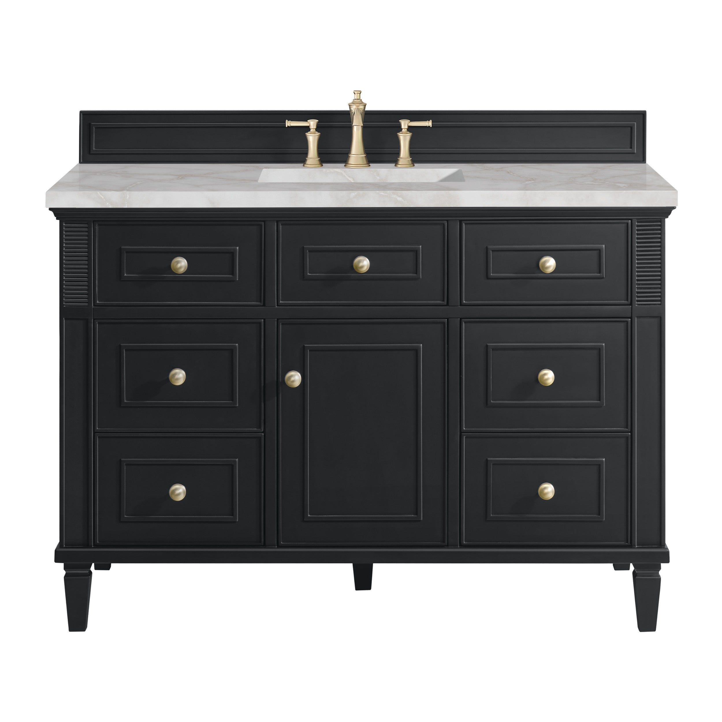Black Onyx / Victorian Silver - 3 Faucet Holes