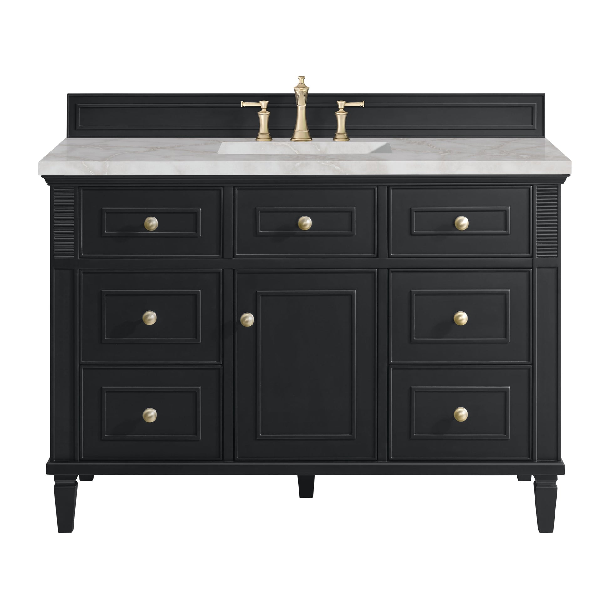 Black Onyx / Victorian Silver - 3 Faucet Holes