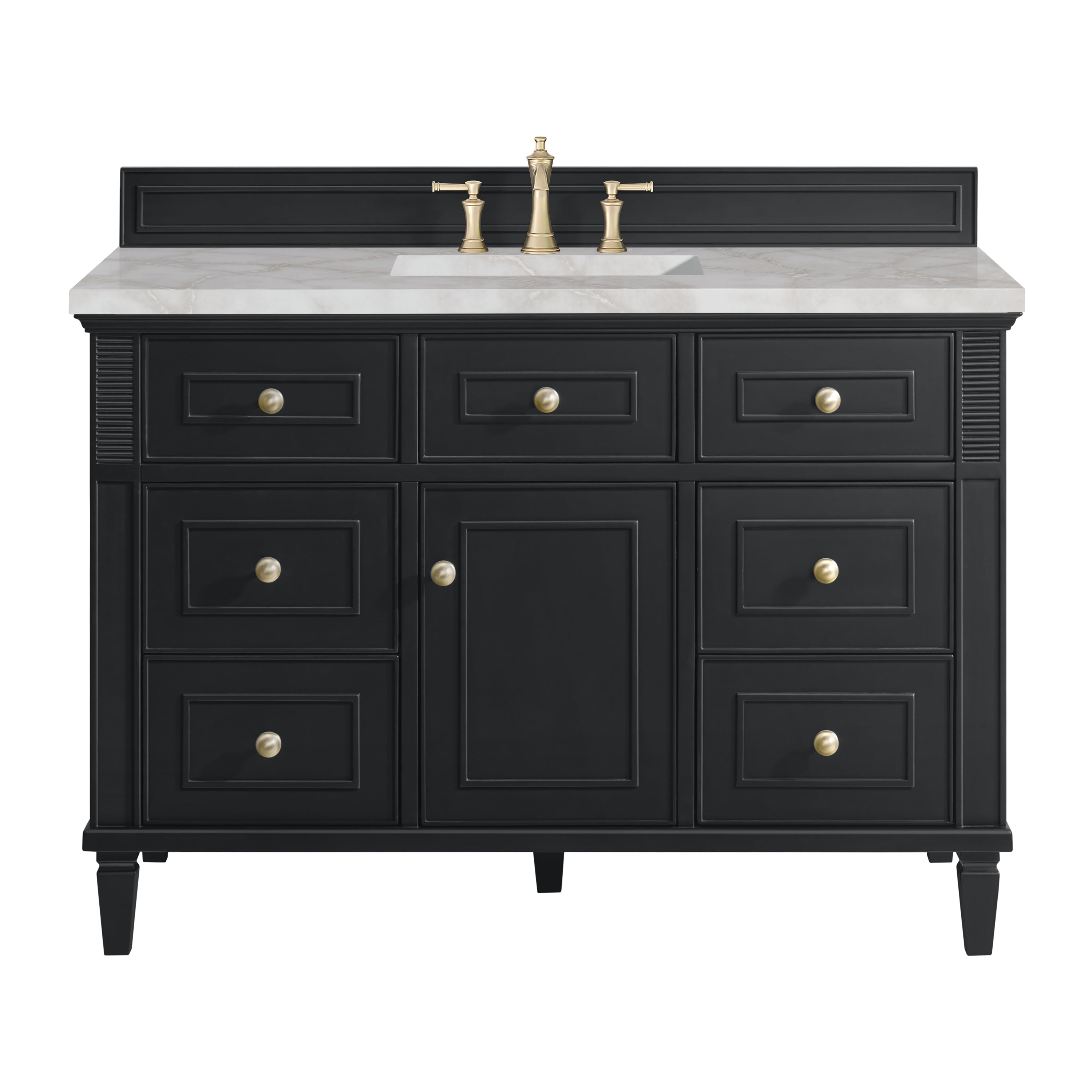 Black Onyx / Victorian Silver - 3 Faucet Holes