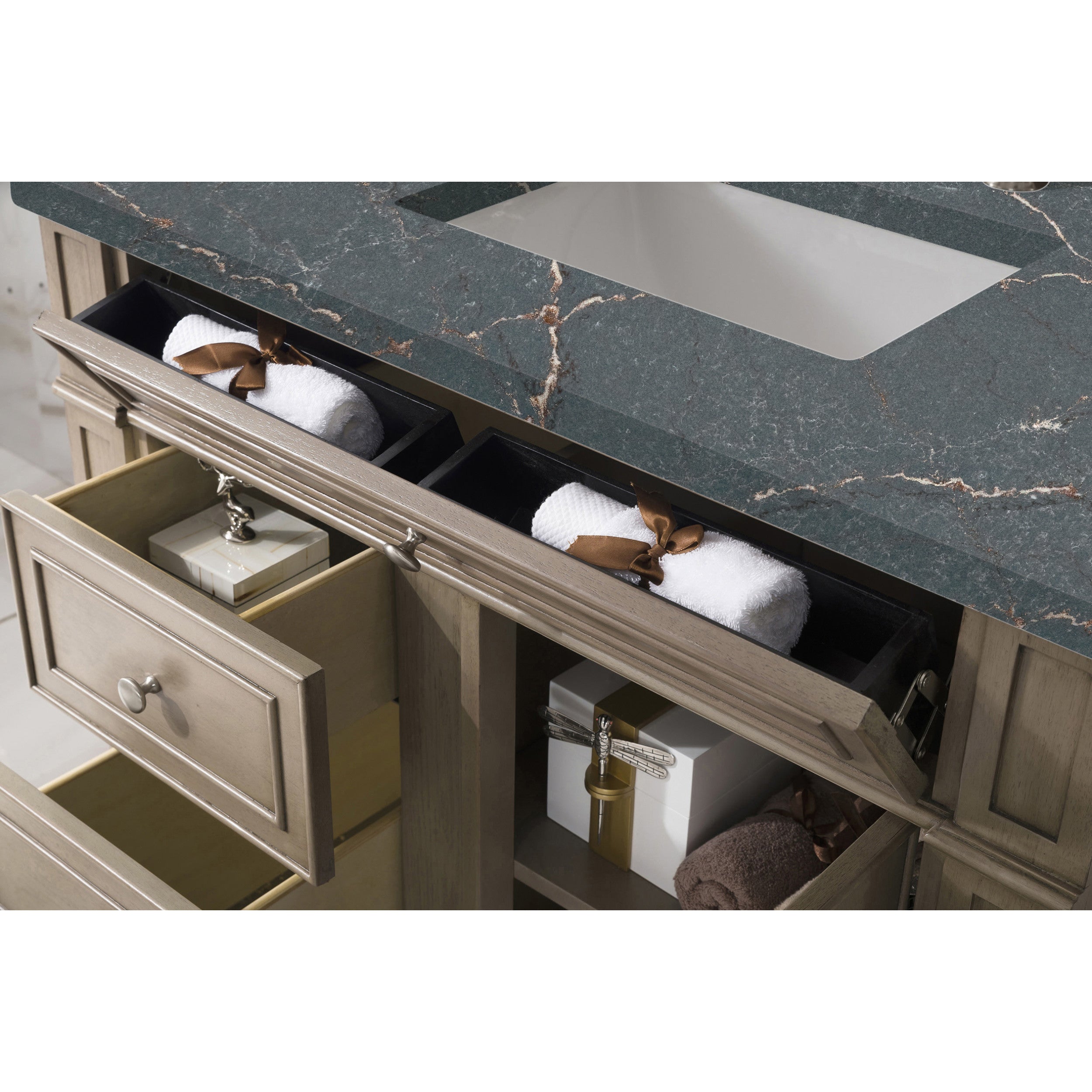 Whitewashed Walnut / Parisien Bleu - 3 Faucet Holes