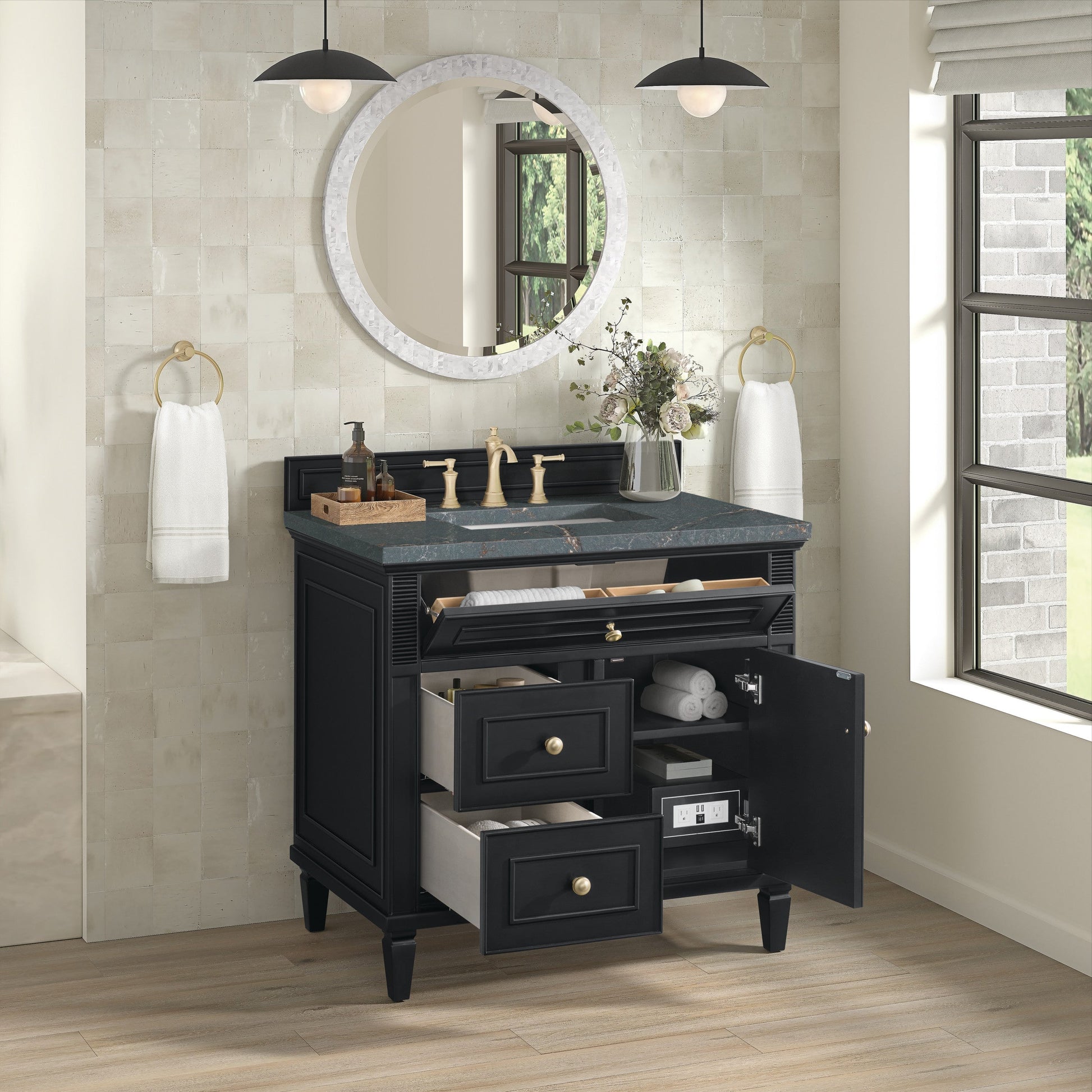 Black Onyx / Parisien Bleu - 3 Faucet Holes