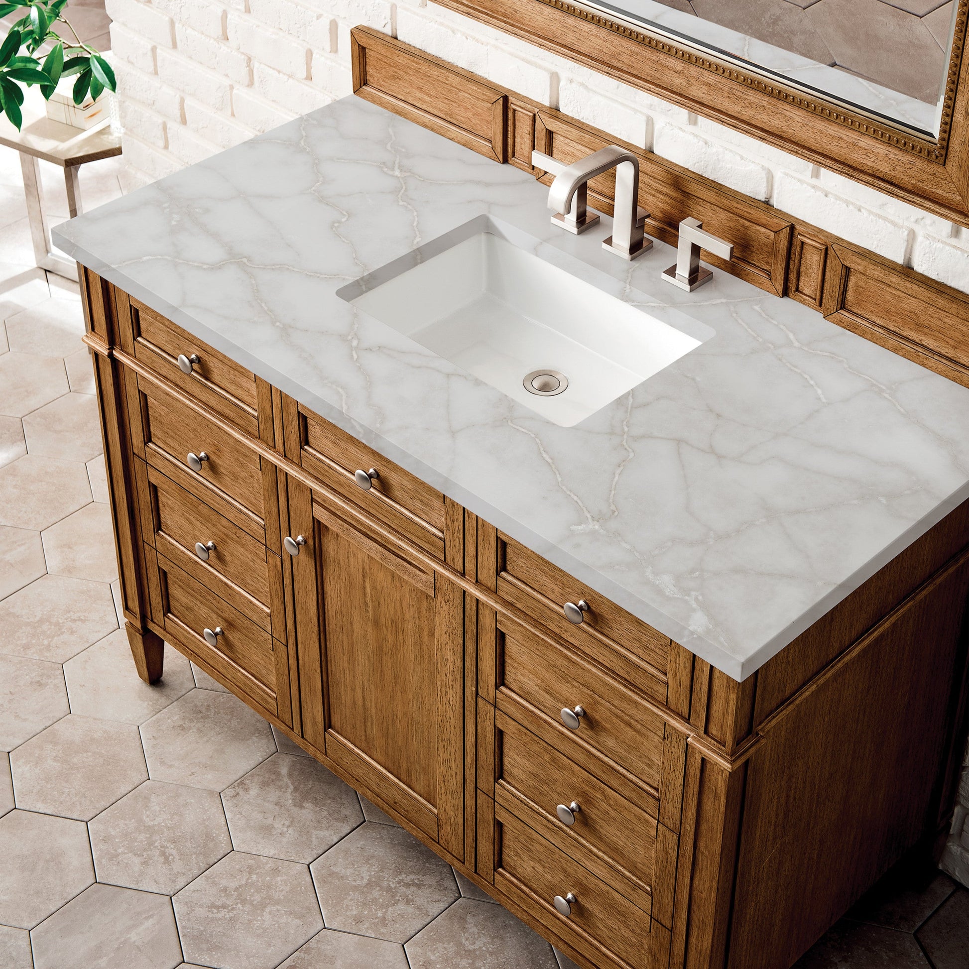 Saddle Brown / Victorian Silver - 3 Faucet Holes