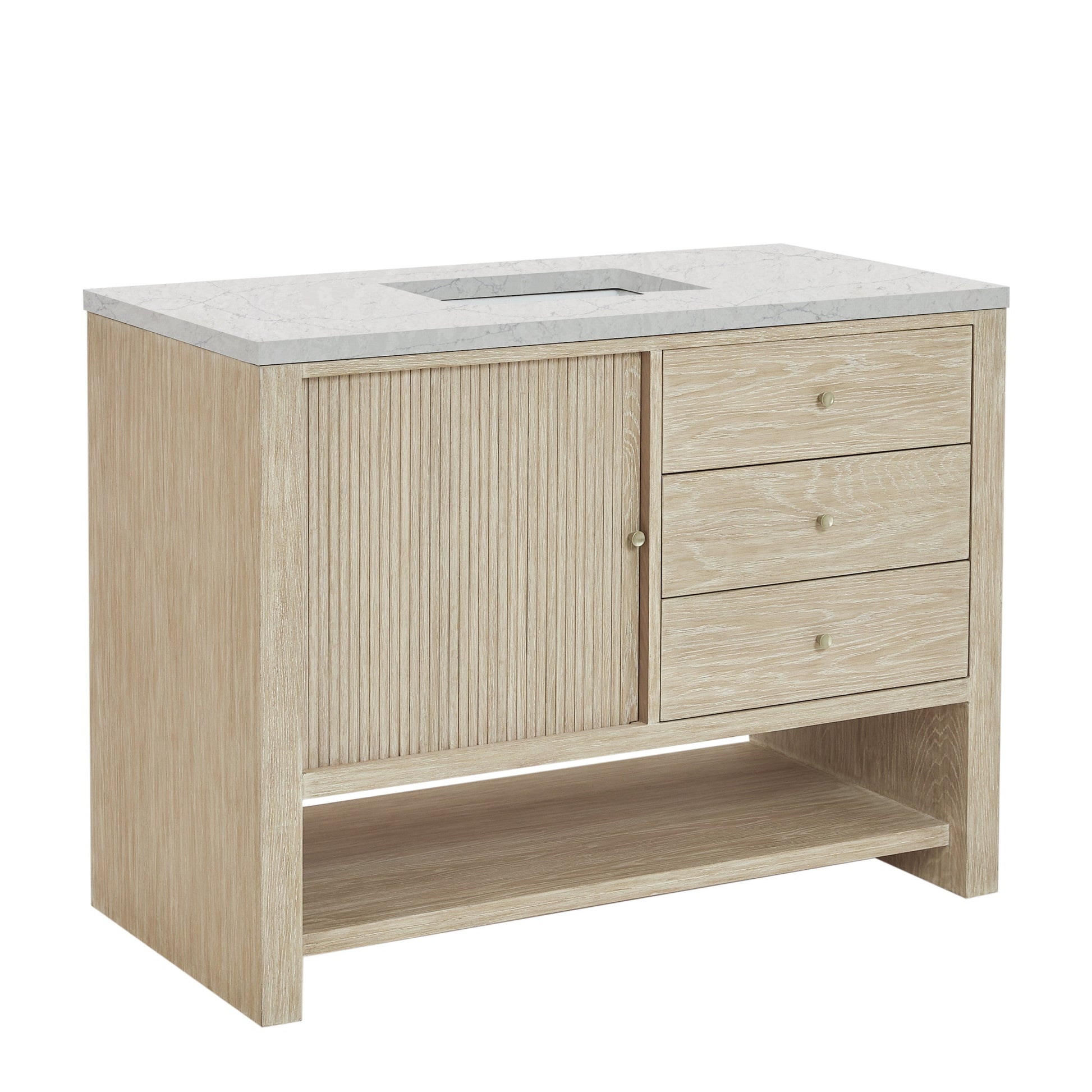 Sunwashed Oak / Eternal Jasmine Pearl - 3 Faucet Holes