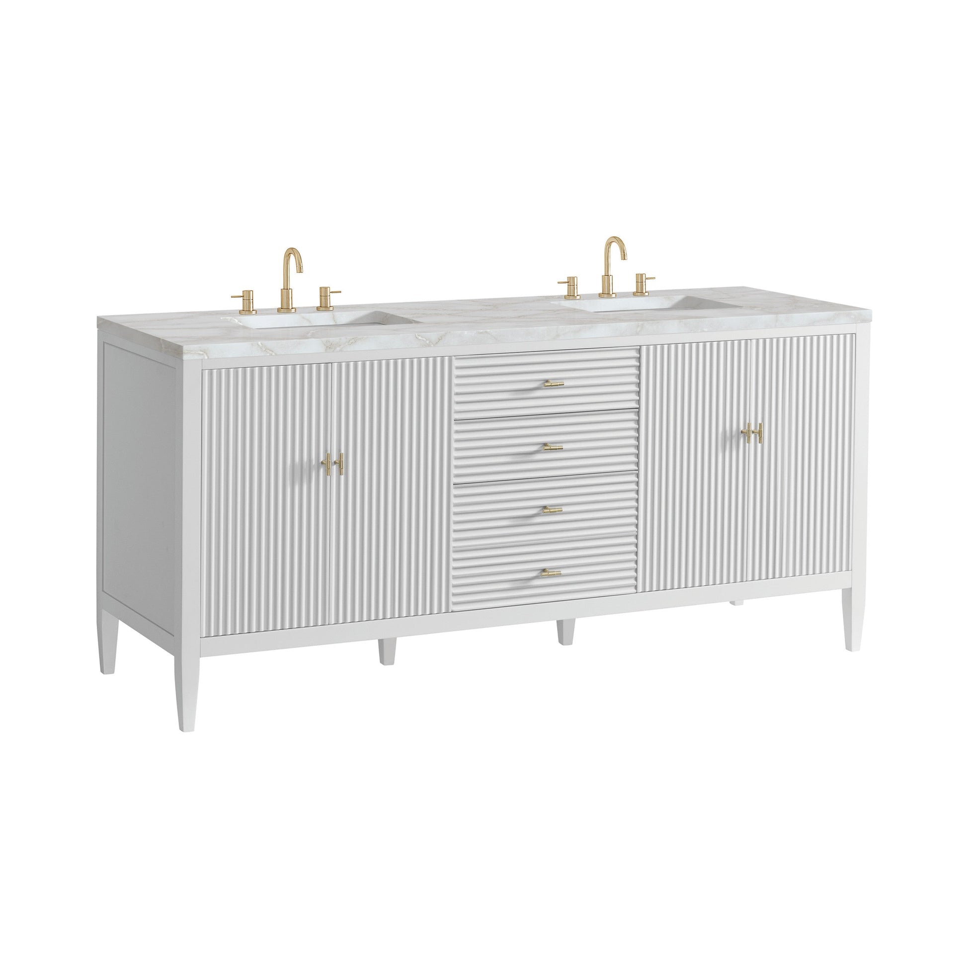 Bright White / Victorian Silver - 3 Faucet Holes