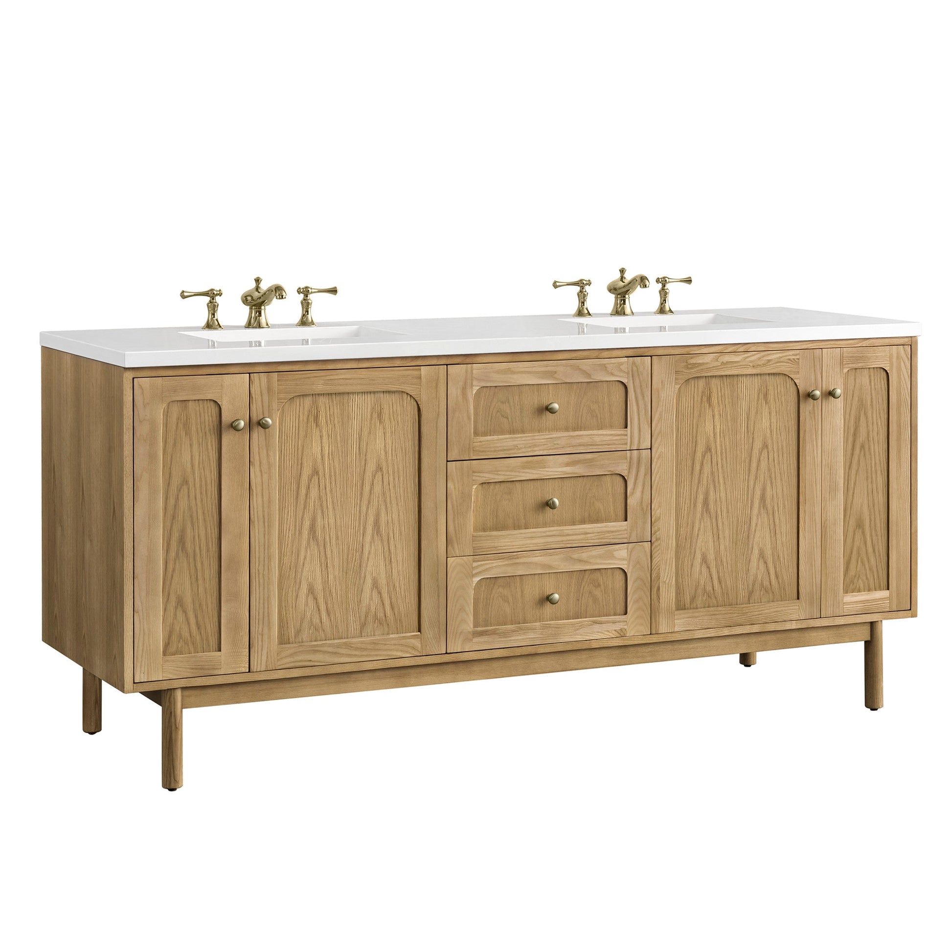Light Natural Oak / White Zeus - 3 Faucet Holes
