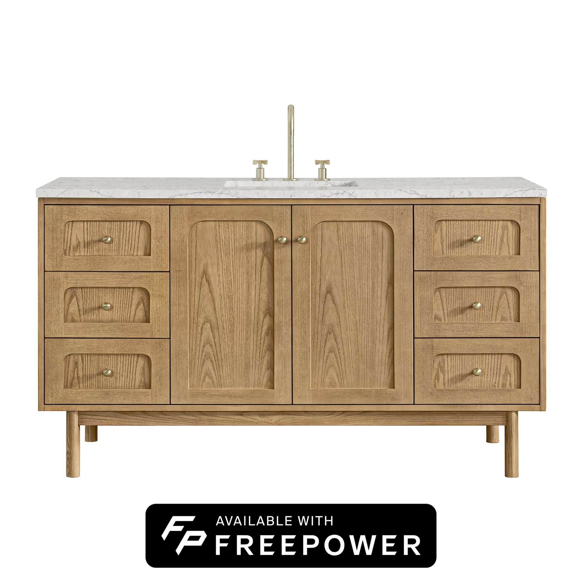Light Natural Oak / Eternal Jasmine Pearl - 3 Faucet Holes