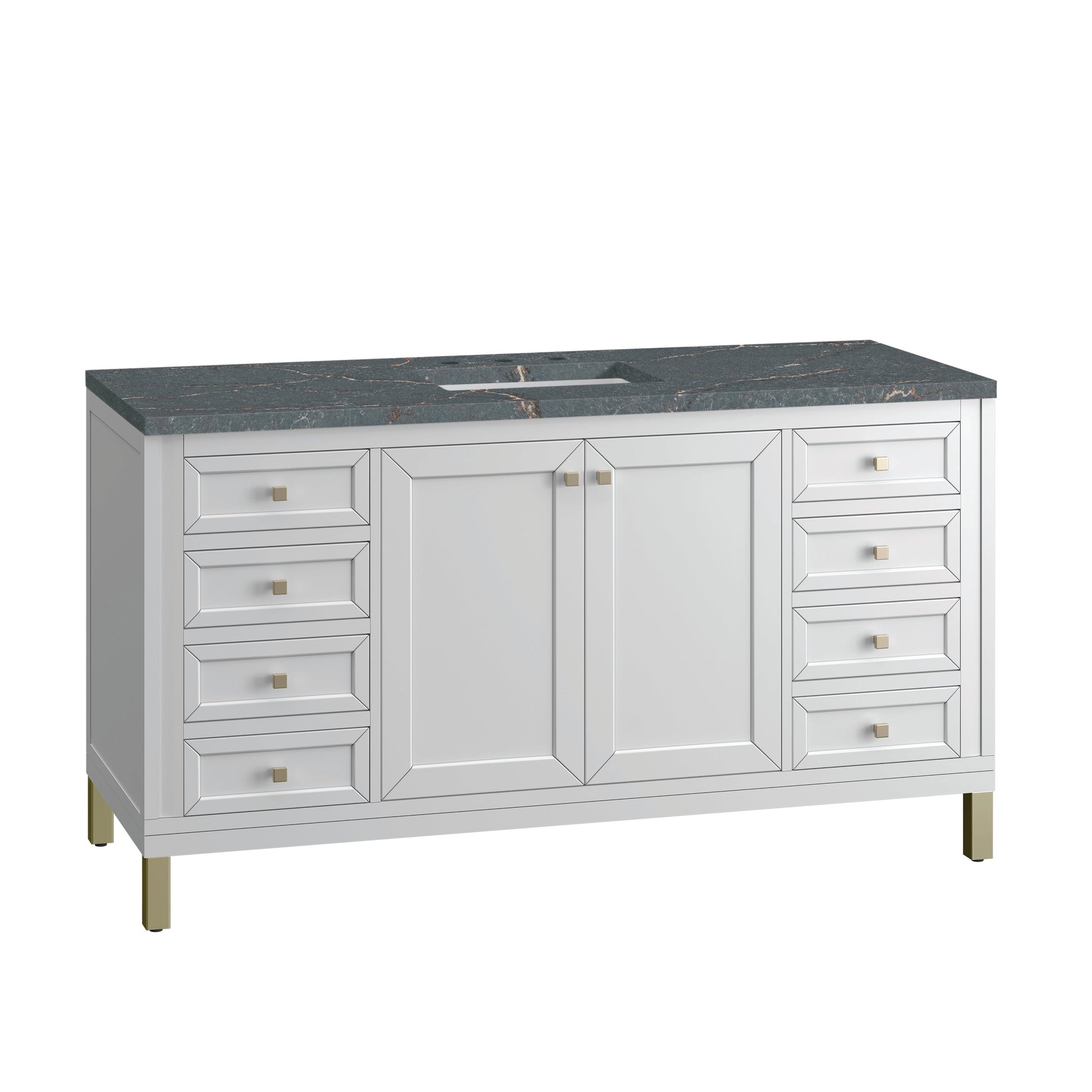 Glossy White / Parisien Bleu - 3 Faucet Holes