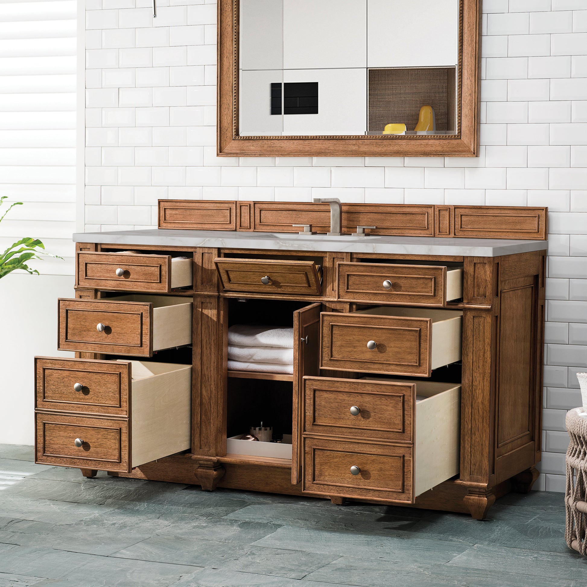 Saddle Brown / Victorian Silver - 3 Faucet Holes