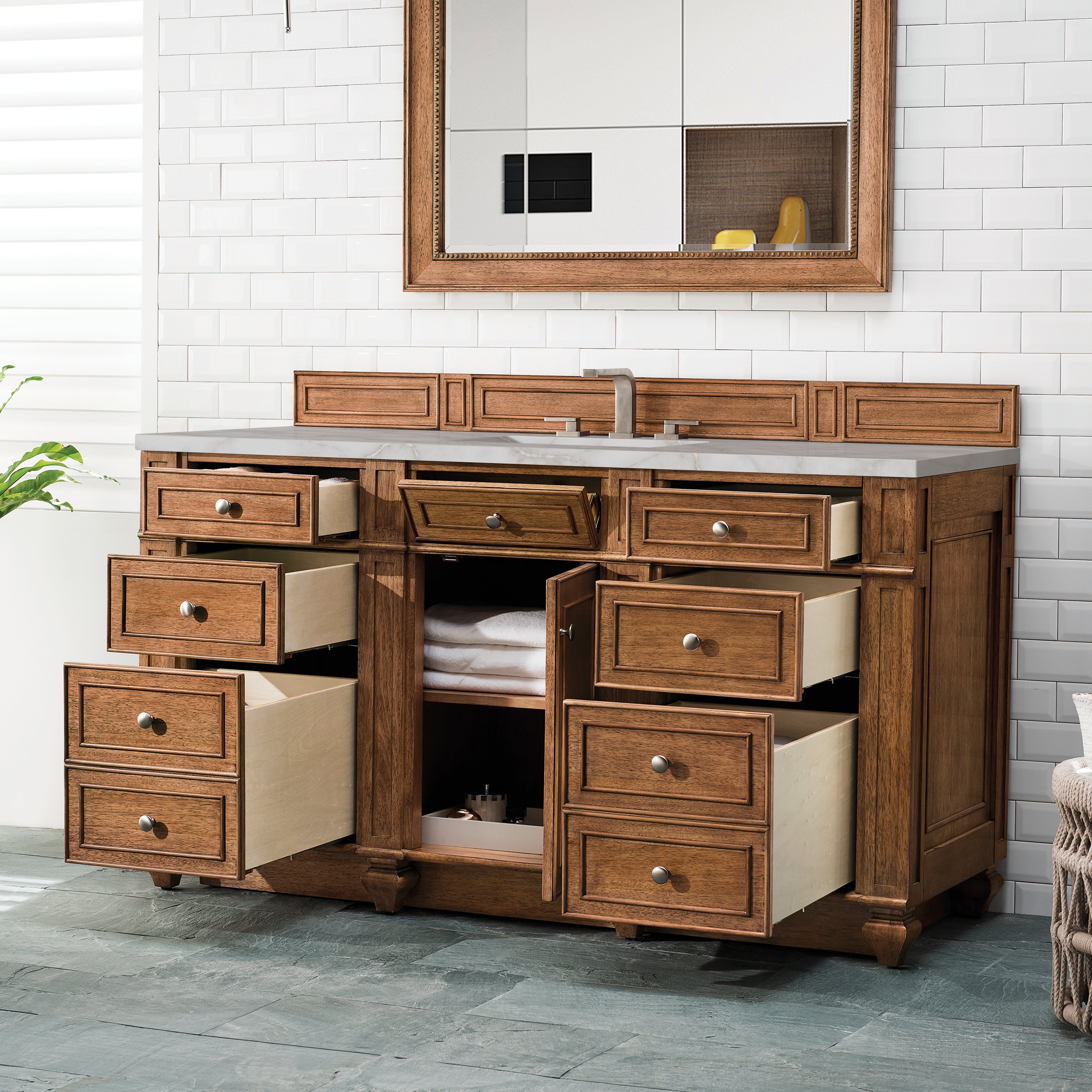 Saddle Brown / Victorian Silver - 3 Faucet Holes