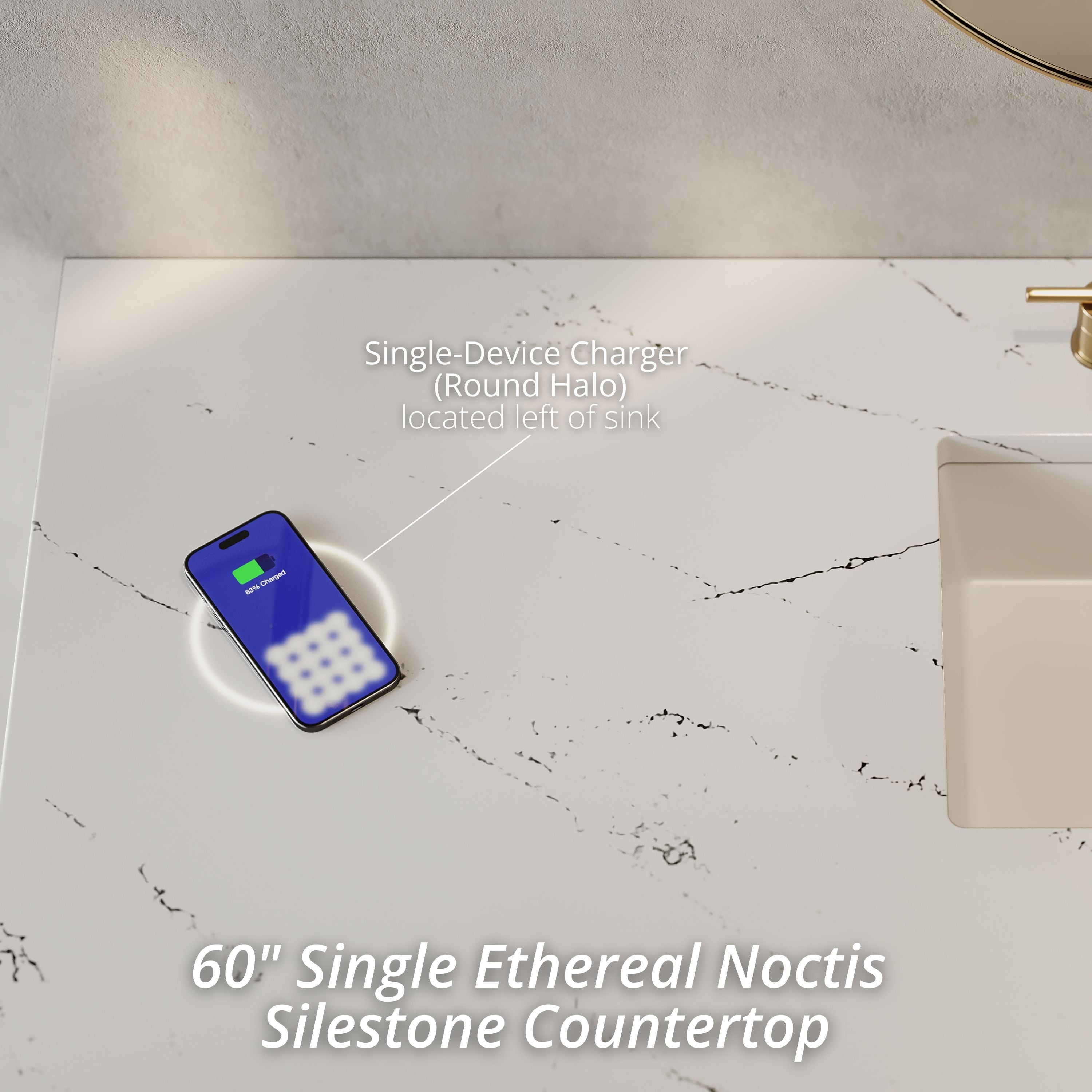 Whitewashed Walnut / Ethereal Noctis - 3 Faucet Holes