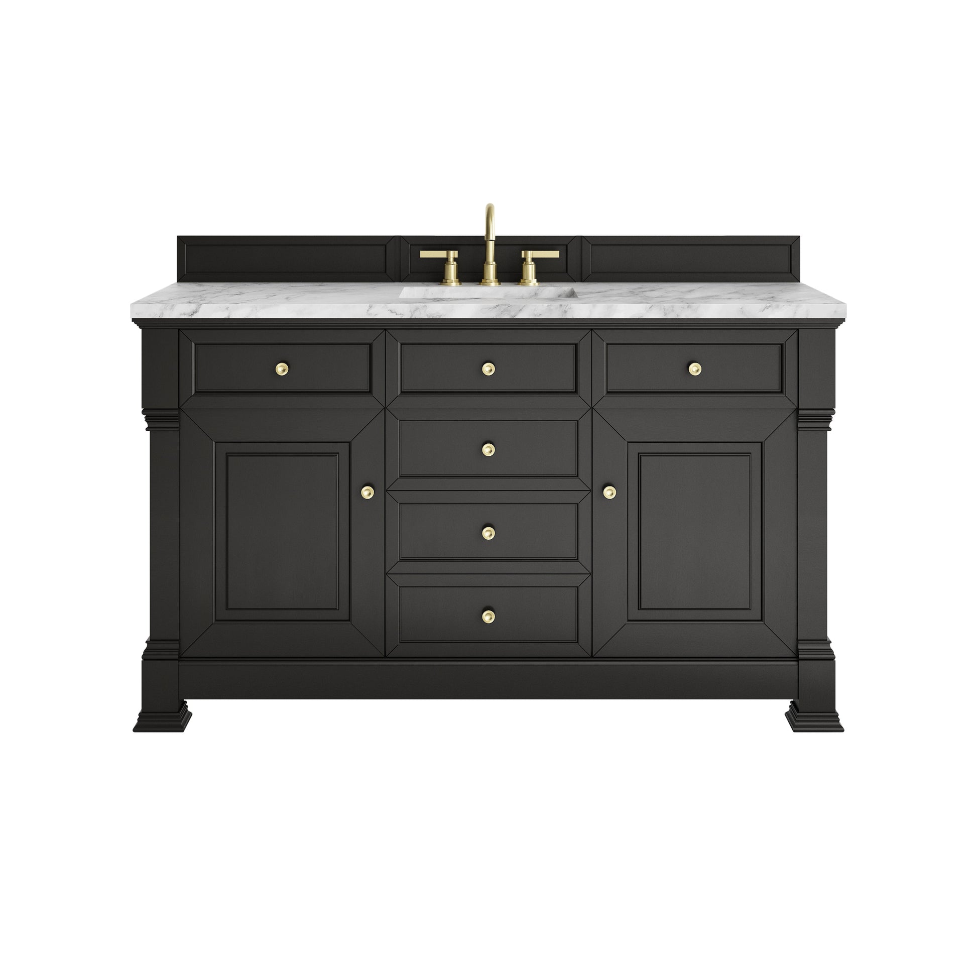 Black Onyx / Carrara White - 3 Faucet Holes