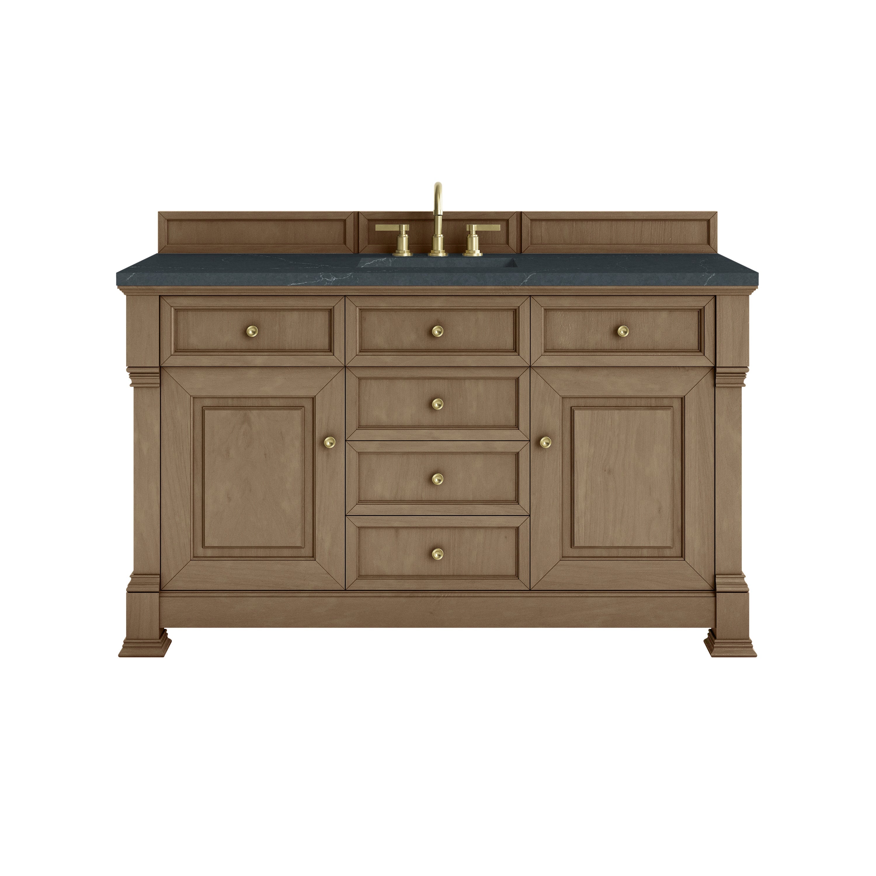 Pecan / Charcoal Soapstone - 3 Faucet Holes