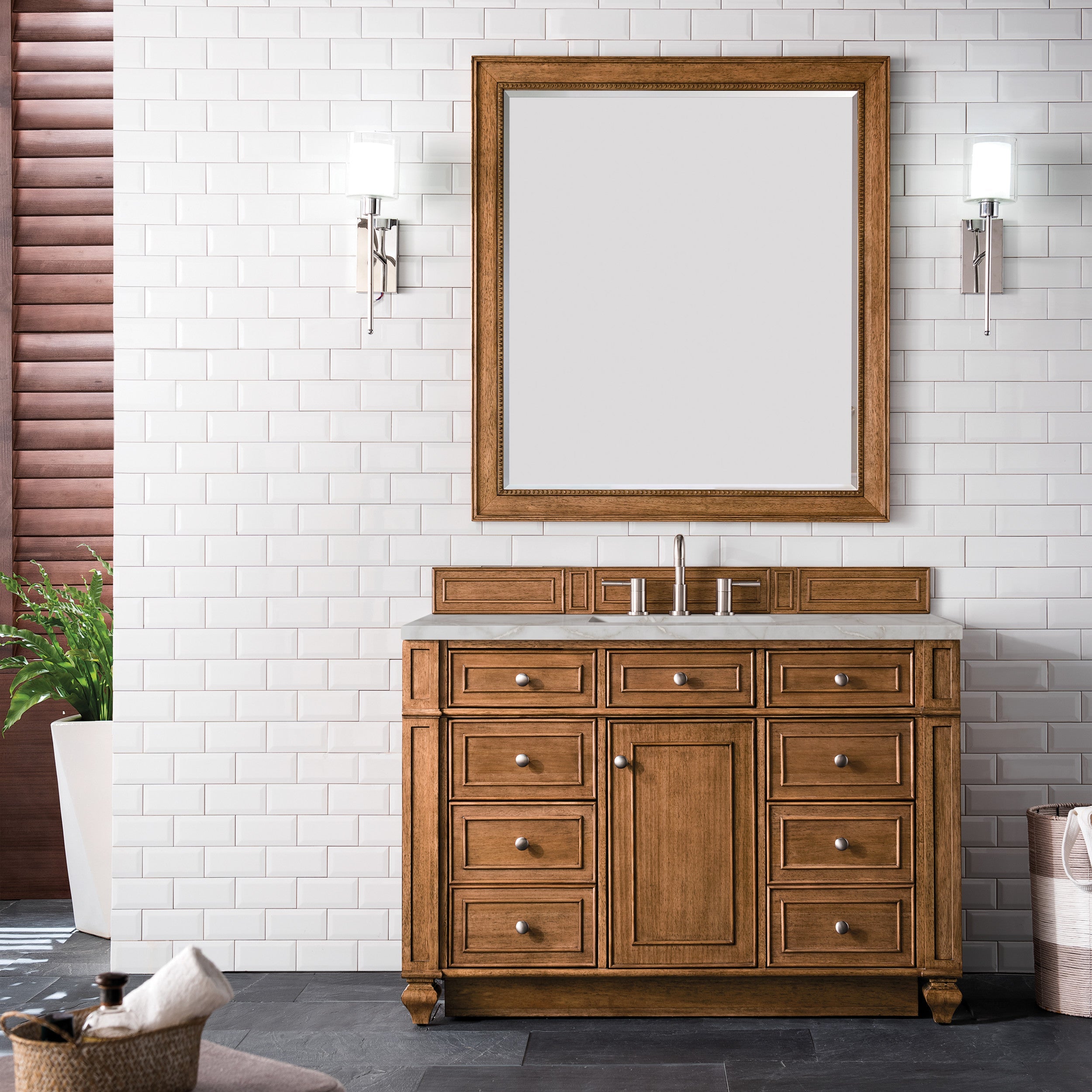 Saddle Brown / Victorian Silver - 3 Faucet Holes