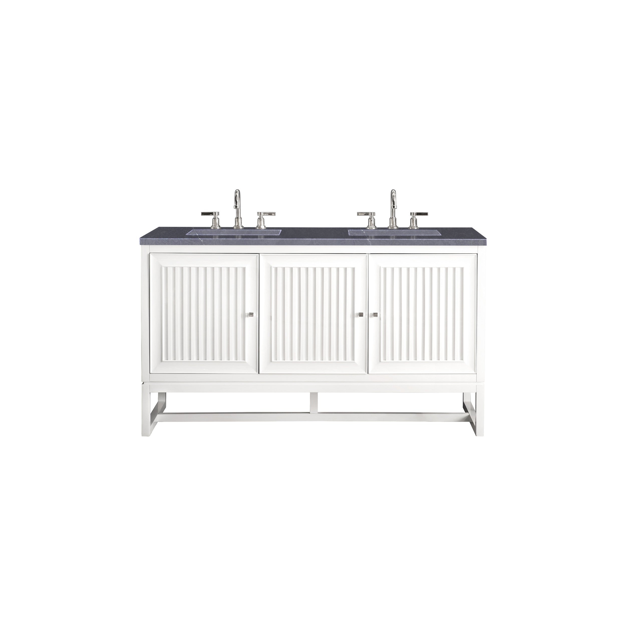 Glossy White / Charcoal Soapstone - 3 Faucet Holes