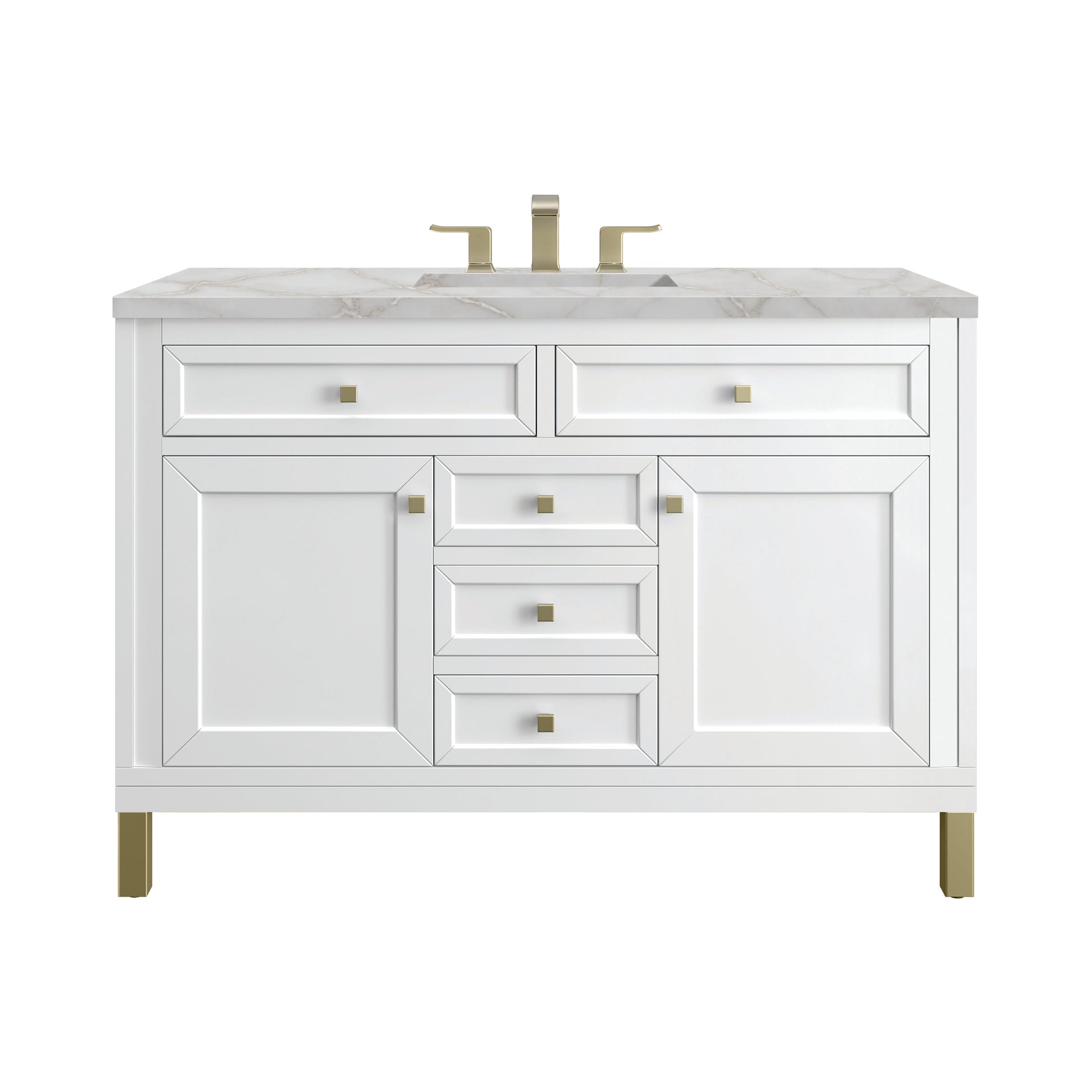 Glossy White / Victorian Silver - 3 Faucet Holes