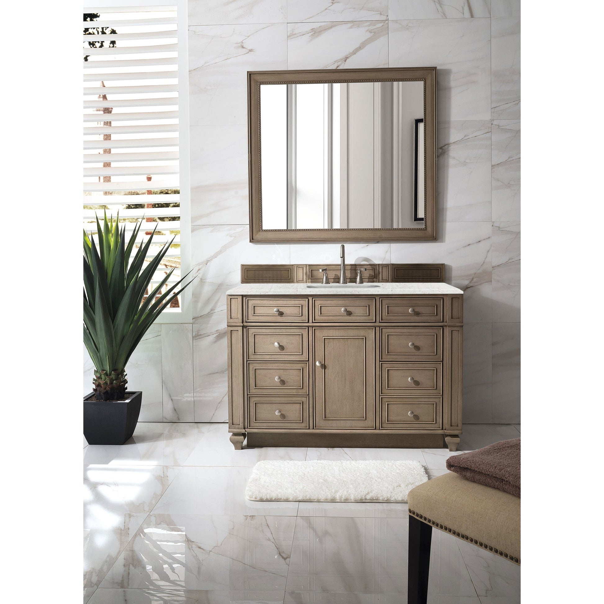 Whitewashed Walnut / Eternal Jasmine Pearl - 3 Faucet Holes