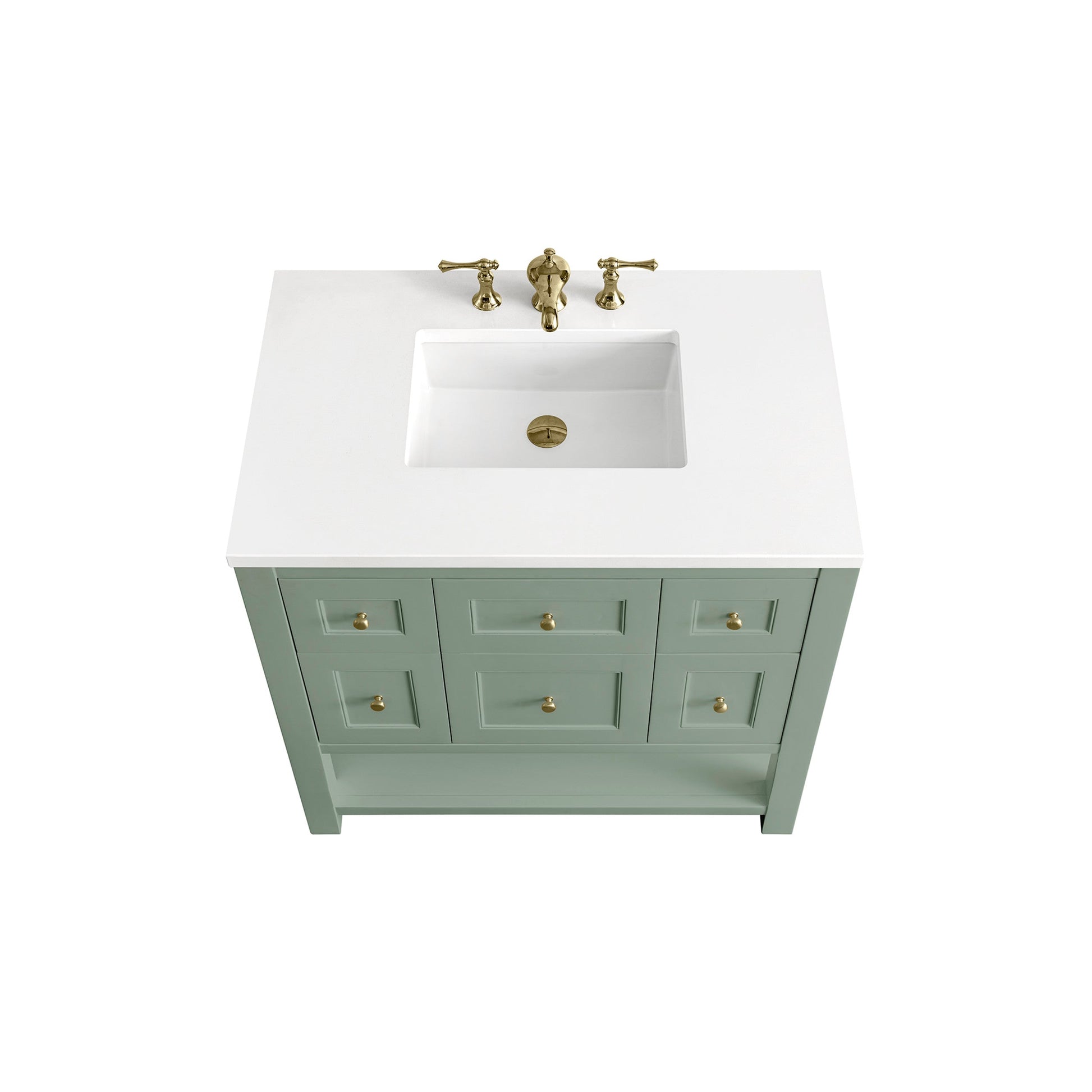 Smokey Celadon / White Zeus - 3 Faucet Holes