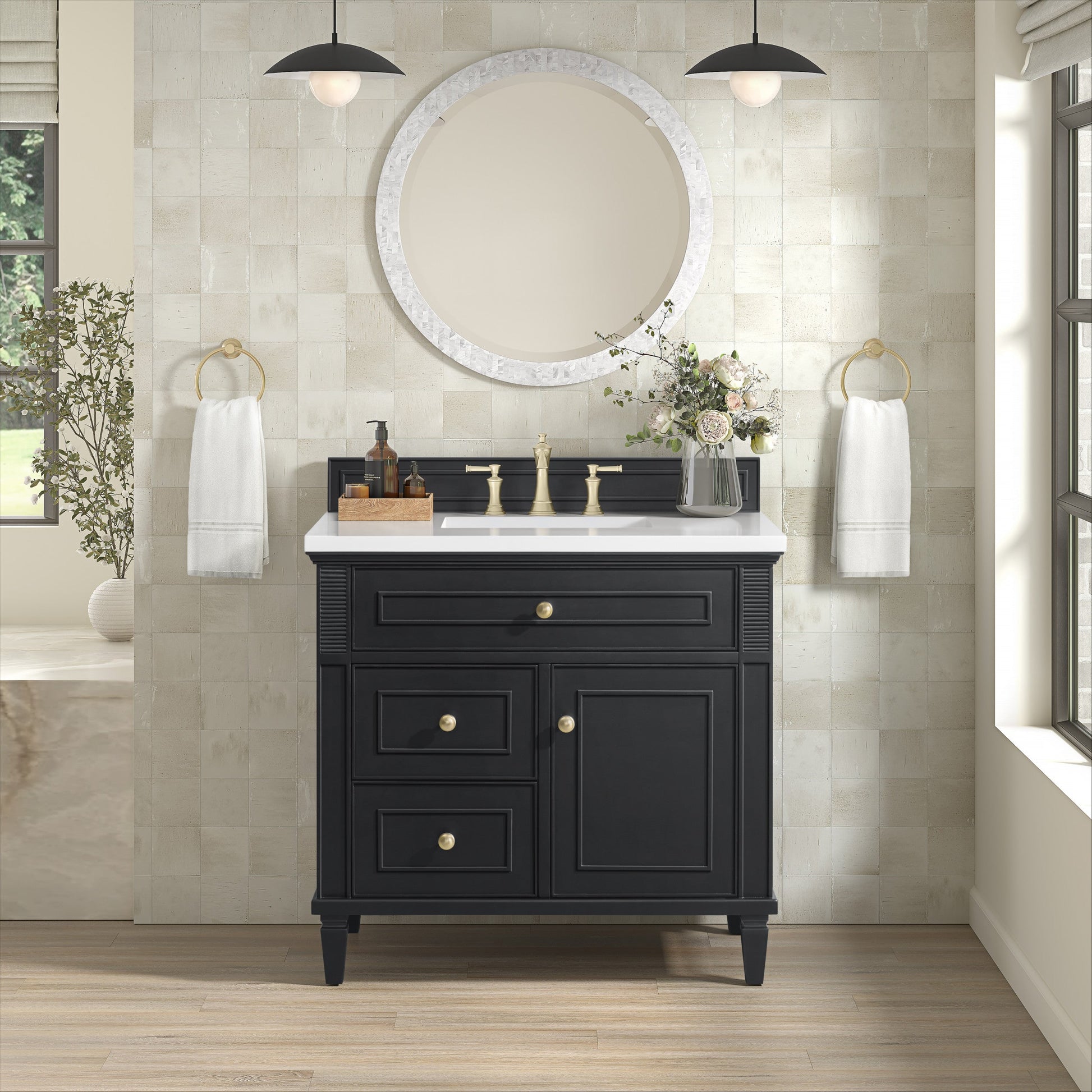 Black Onyx / White Zeus - 3 Faucet Holes