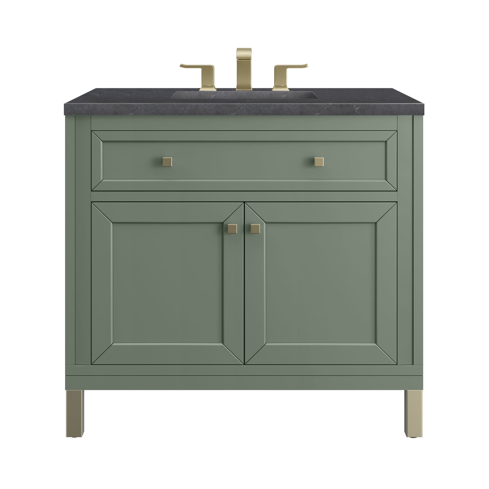 Smokey Celadon / Charcoal Soapstone - 3 Faucet Holes