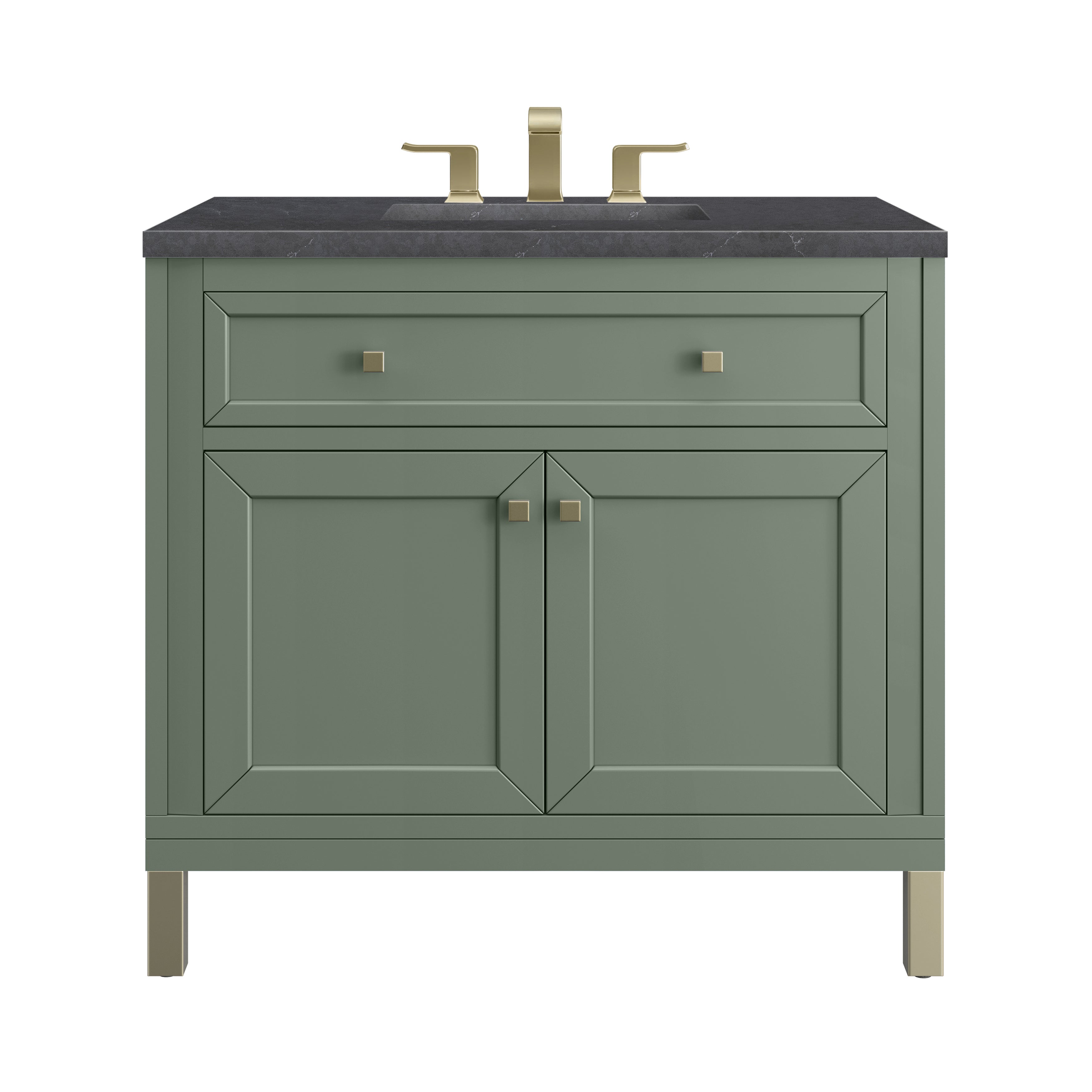 Smokey Celadon / Charcoal Soapstone - 3 Faucet Holes