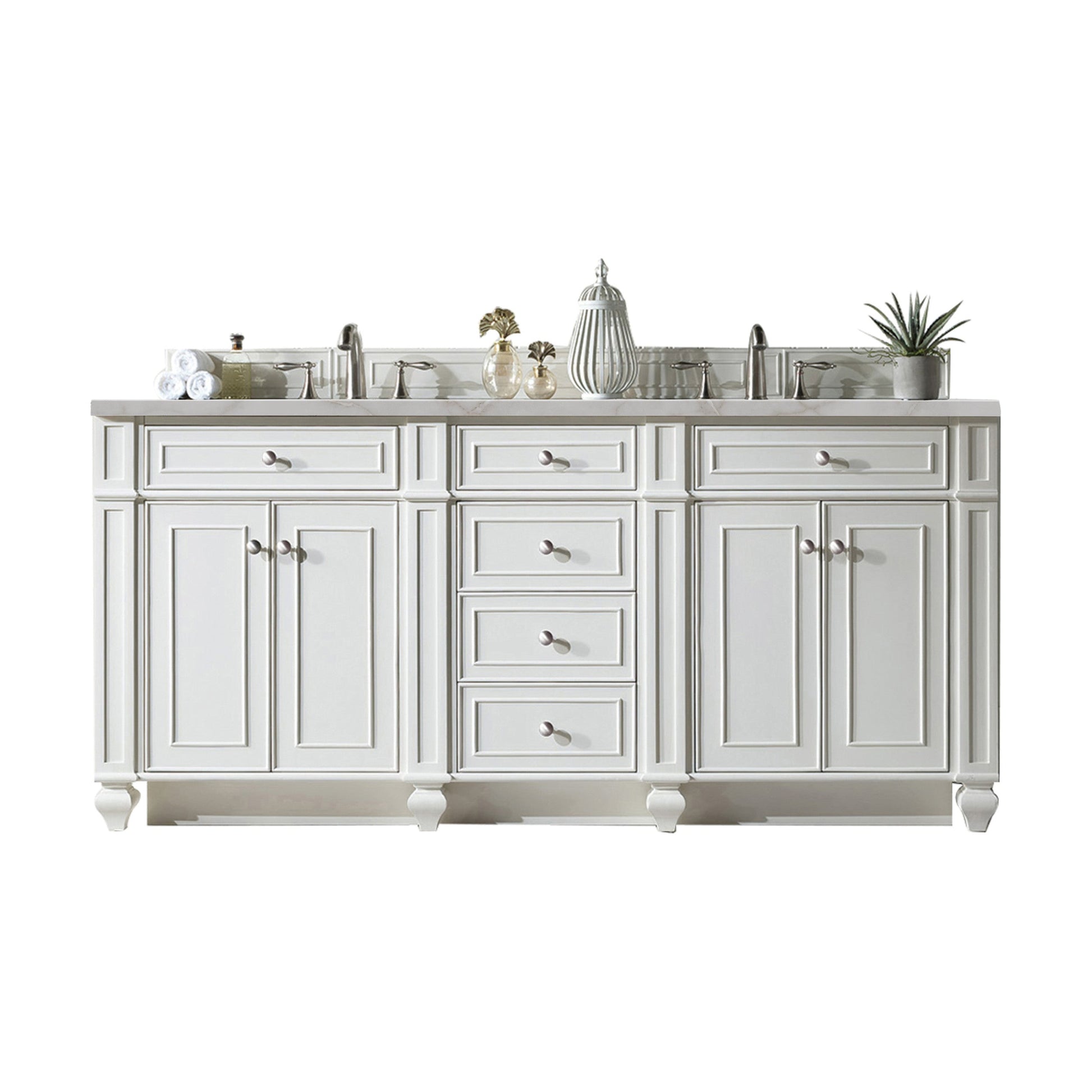 Bright White / Victorian Silver - 3 Faucet Holes