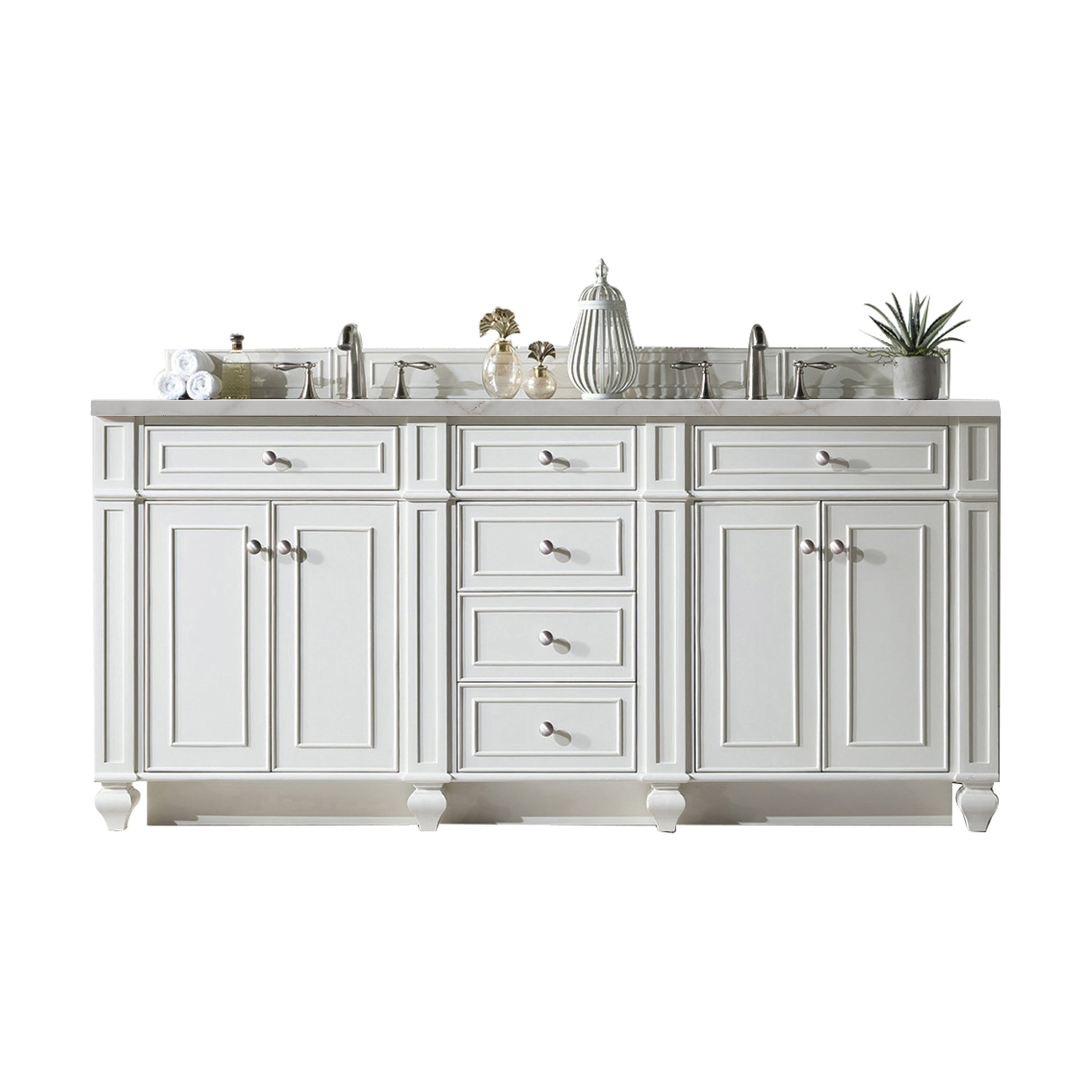 Bright White / Victorian Silver - 3 Faucet Holes