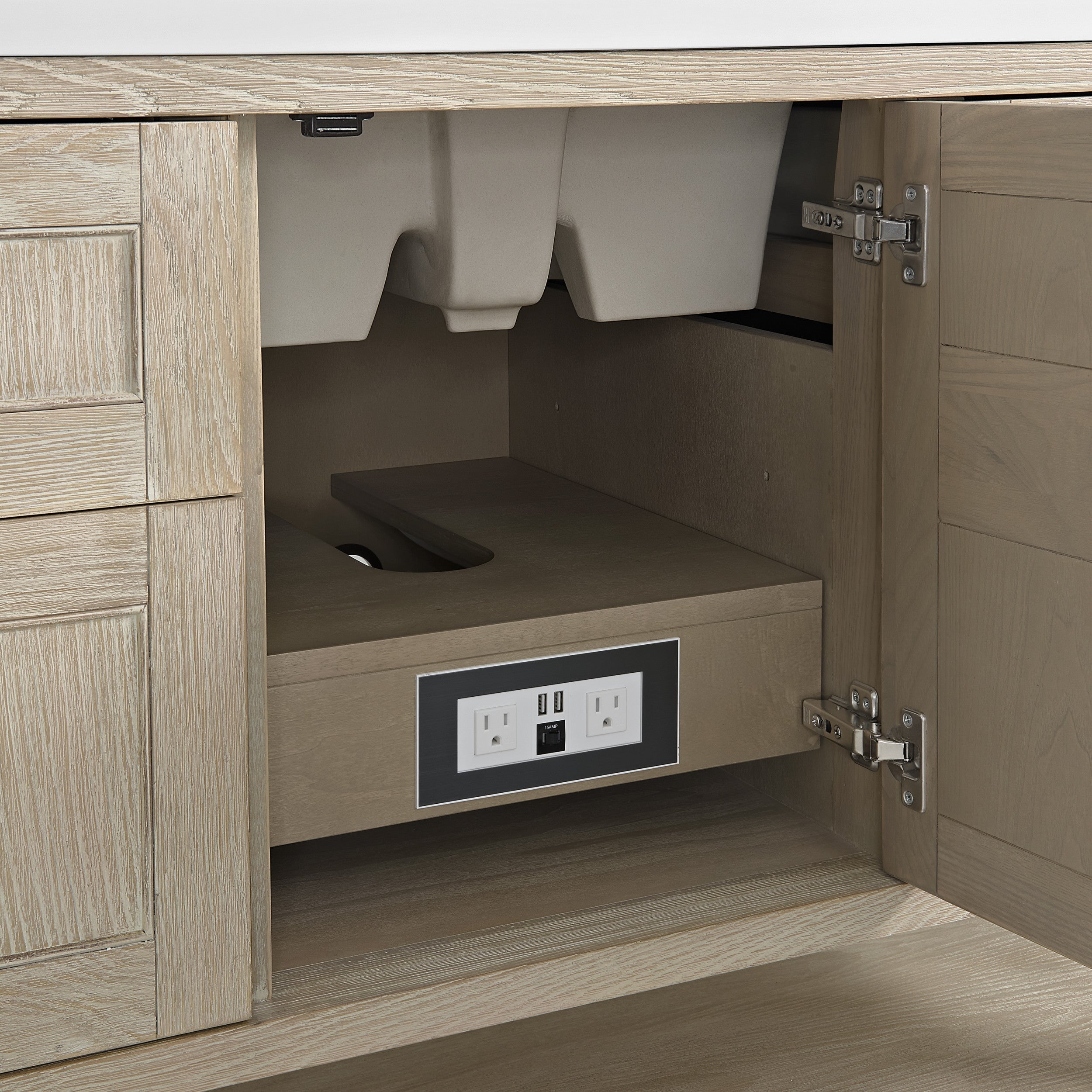 Whitewashed Oak / No Countertop