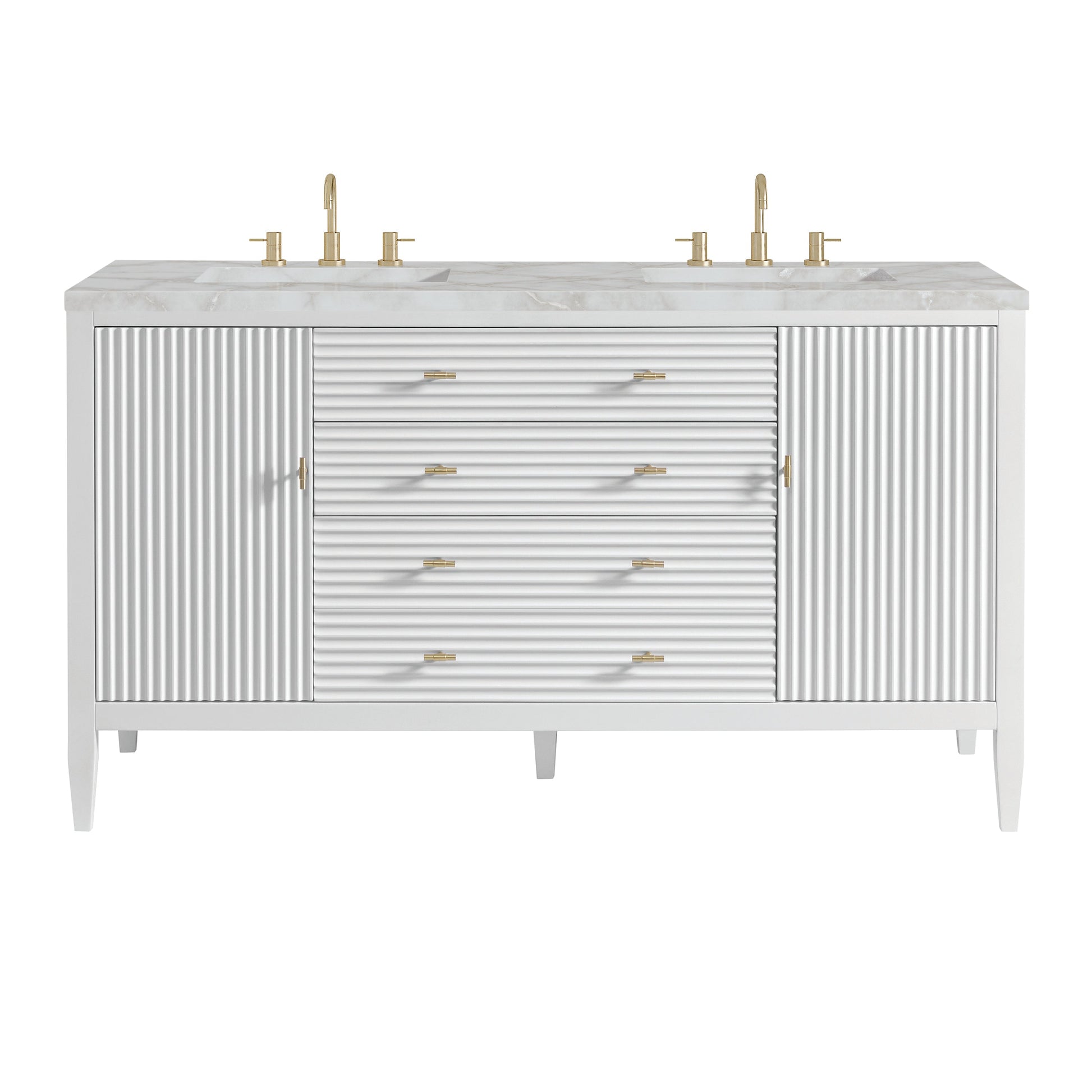 Bright White / Victorian Silver - 3 Faucet Holes