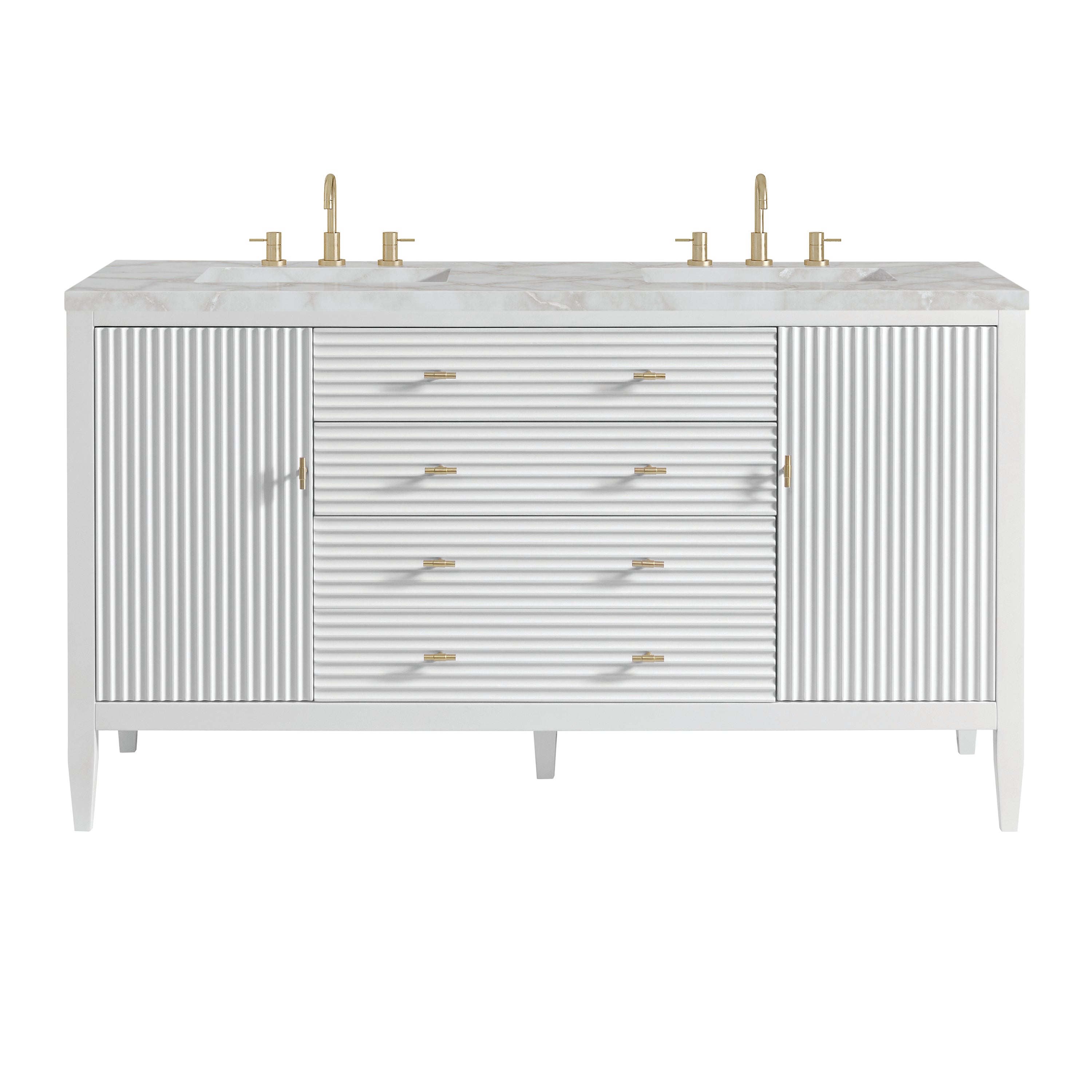 Bright White / Victorian Silver - 3 Faucet Holes