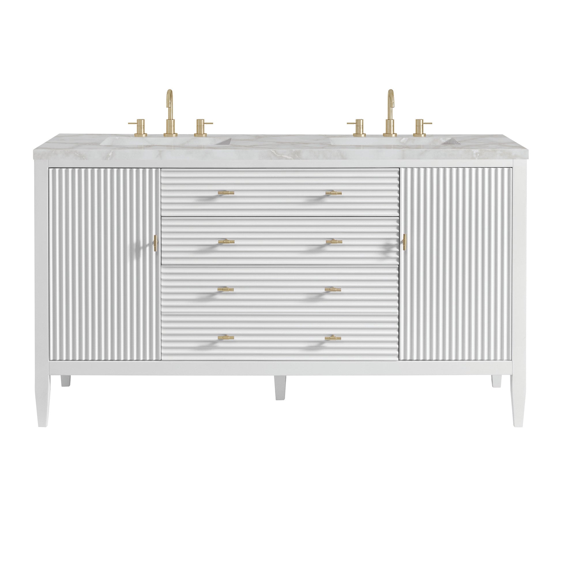 Bright White / Victorian Silver - 3 Faucet Holes
